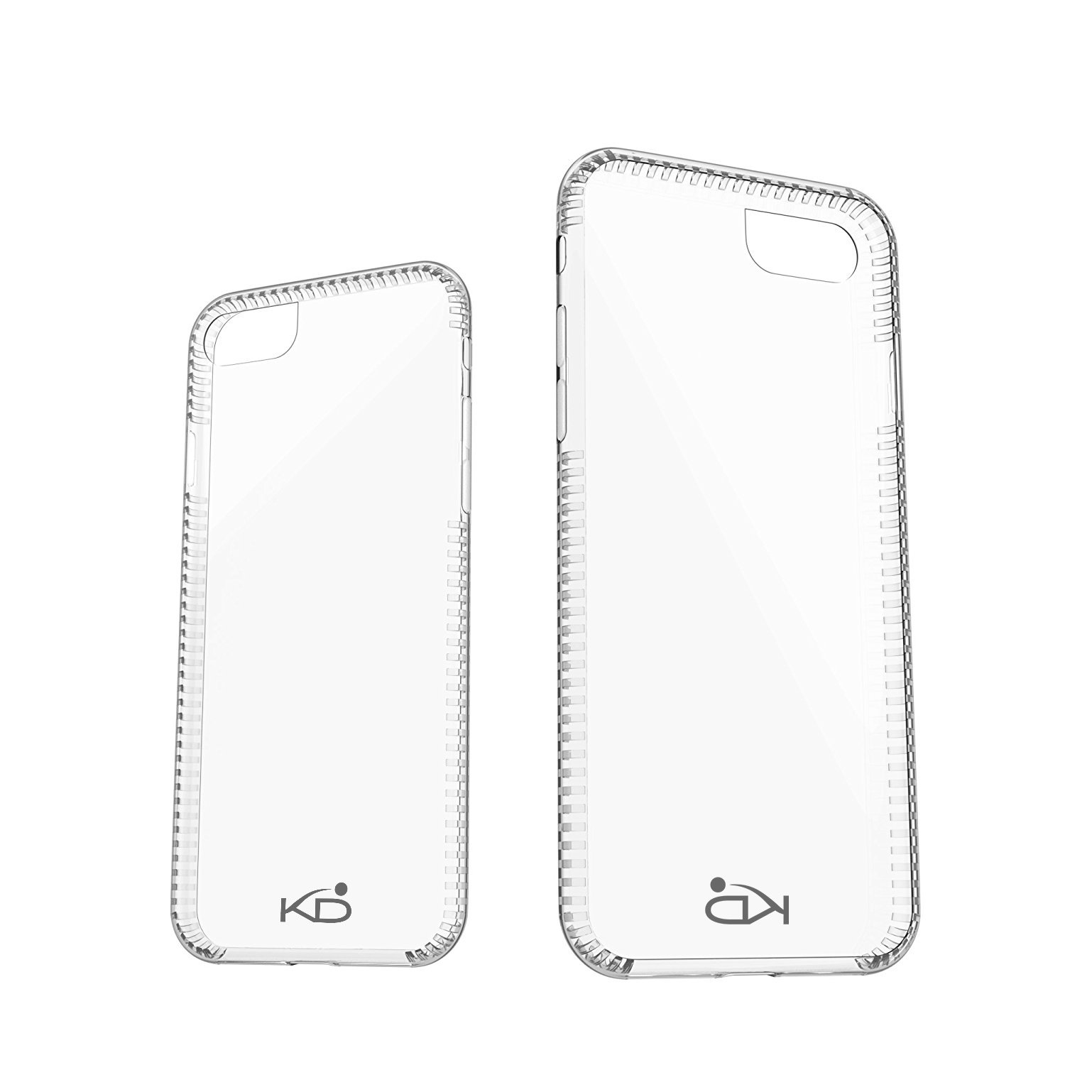 KD Essentials iPhone 7 Case - Ultra Slim Clear Plastic Protective Cover with Shock Absorption & Spring Screen Protection | Perfect Fit for Everyday Use, Travel & Work