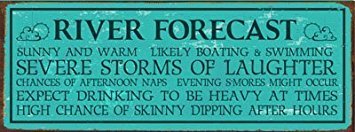 Vintage River Forecast Metal Sign - Funny Home Decor Wall Art for Living Room, Bar, or Office - Unique Gift Idea for Outdoor Enthusiasts