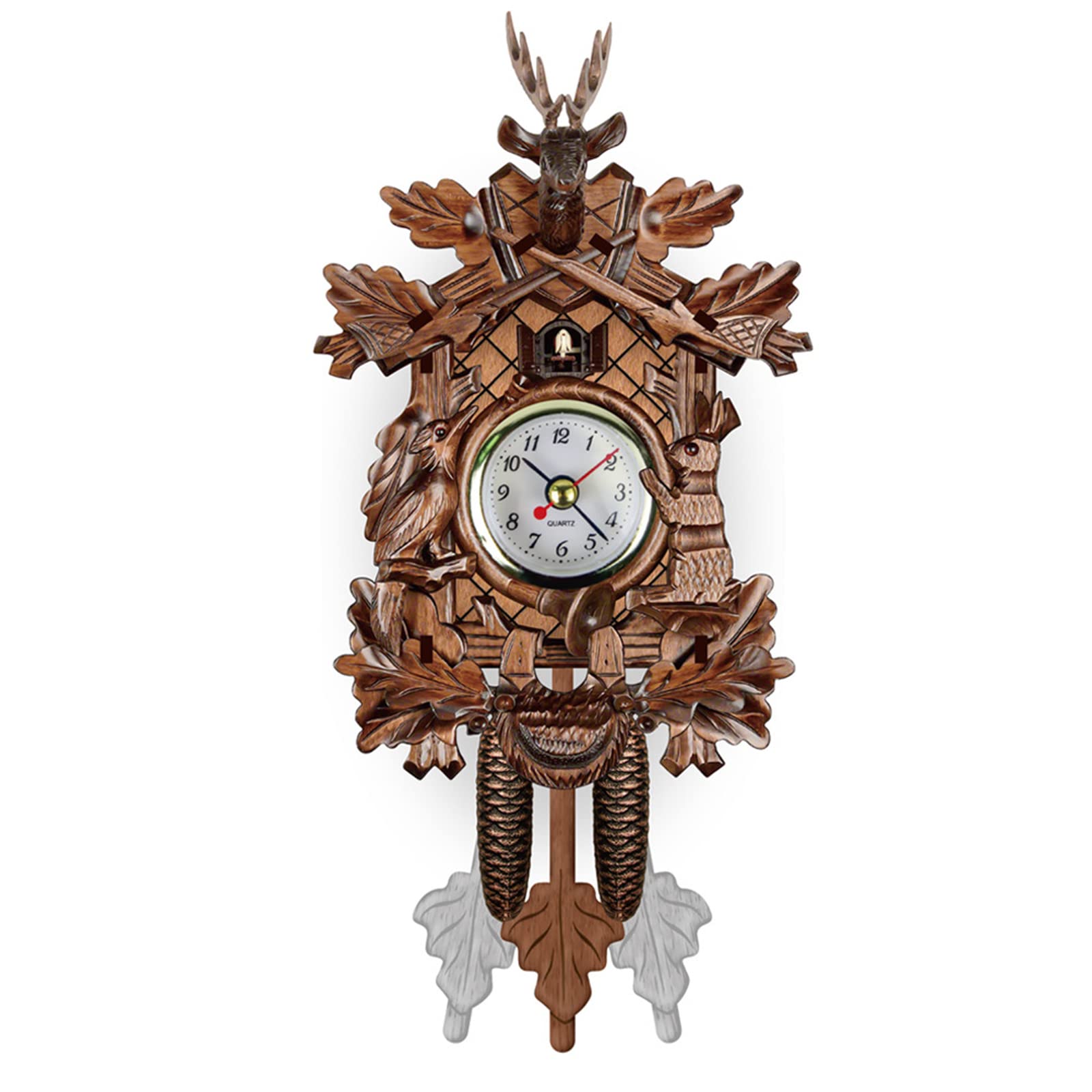 Handcrafted Wooden Cuckoo Clock - Traditional German Coo Coo Bird Clock with Moving Pendulum - Perfect Christmas Gift & Home Decor for Living Room, Bedroom, or Office | Vintage Wall Clock for Cozy Cabin, Farmhouse, or Alpine Style Interiors