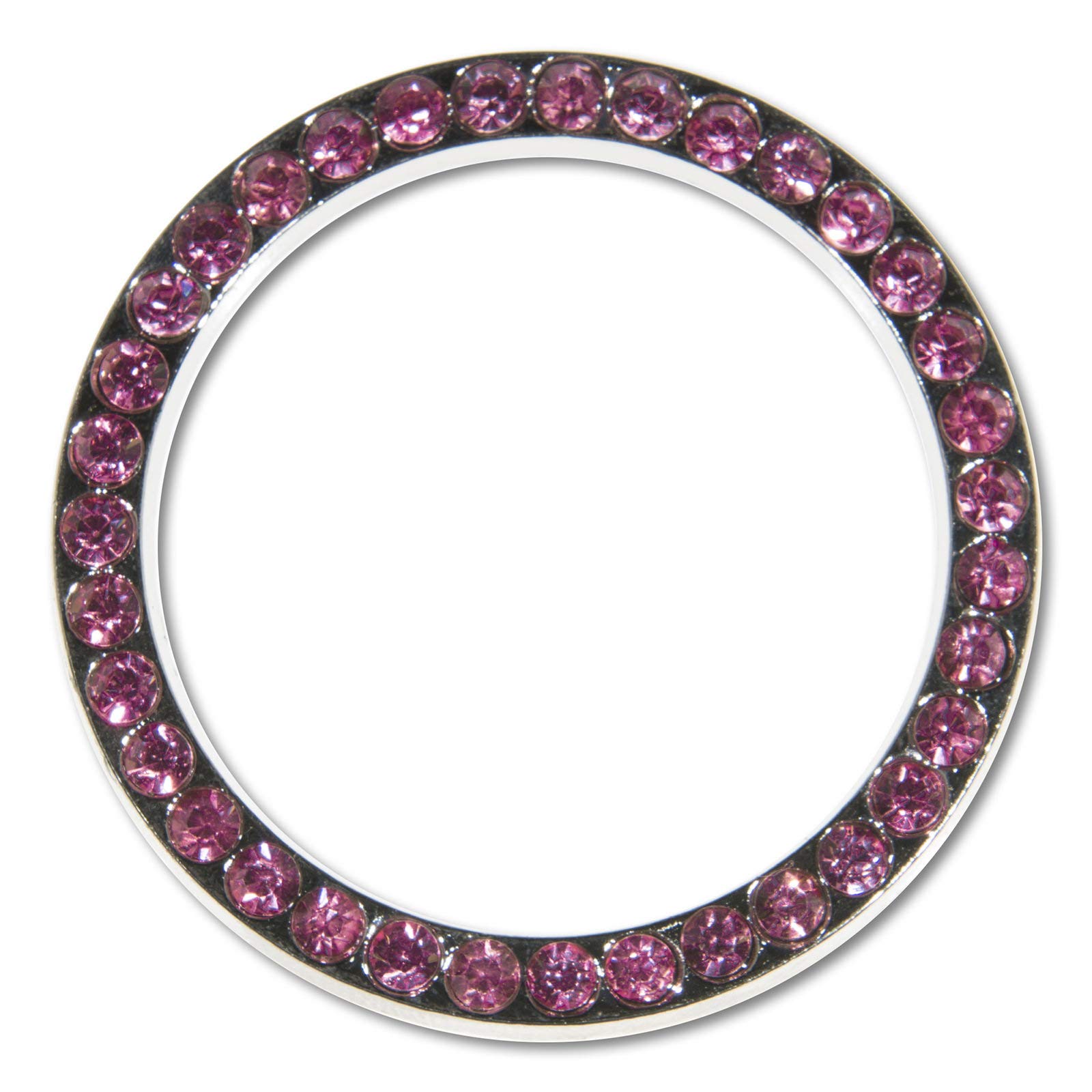BLVD-LPF OBEY YOUR LUXURY Steering Wheel Cover - Universal Crystal Bling Ring for Auto Start Engine Ignition Button Key | Premium PU Leather Pink Car Accessory | Perfect for Women's Luxury Cars, Gifts & Custom Vehicle Upgrades