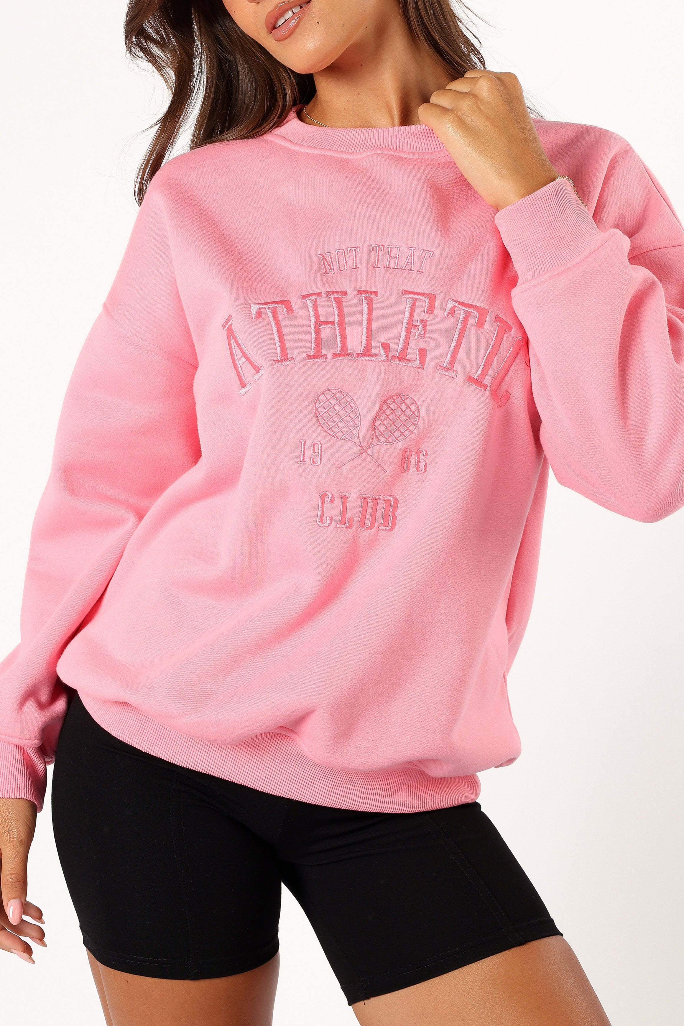 Cora Athletic Sweatshirt for Women - Soft Cotton Pullover Hoodie in Pink | Gym, Yoga, Running & Casual Wear
