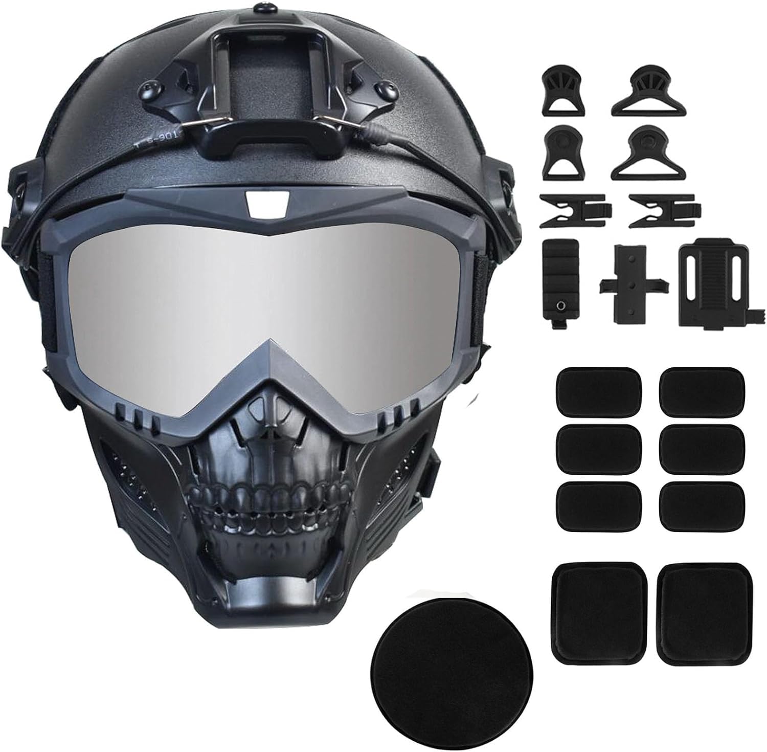 Tactical Airsoft Full Face Mask with Detachable Anti-Fog Goggles & Adjustable Fast Helmet - Protective Gear for Airsoft Games, Paintball, and Outdoor Shooting Sports