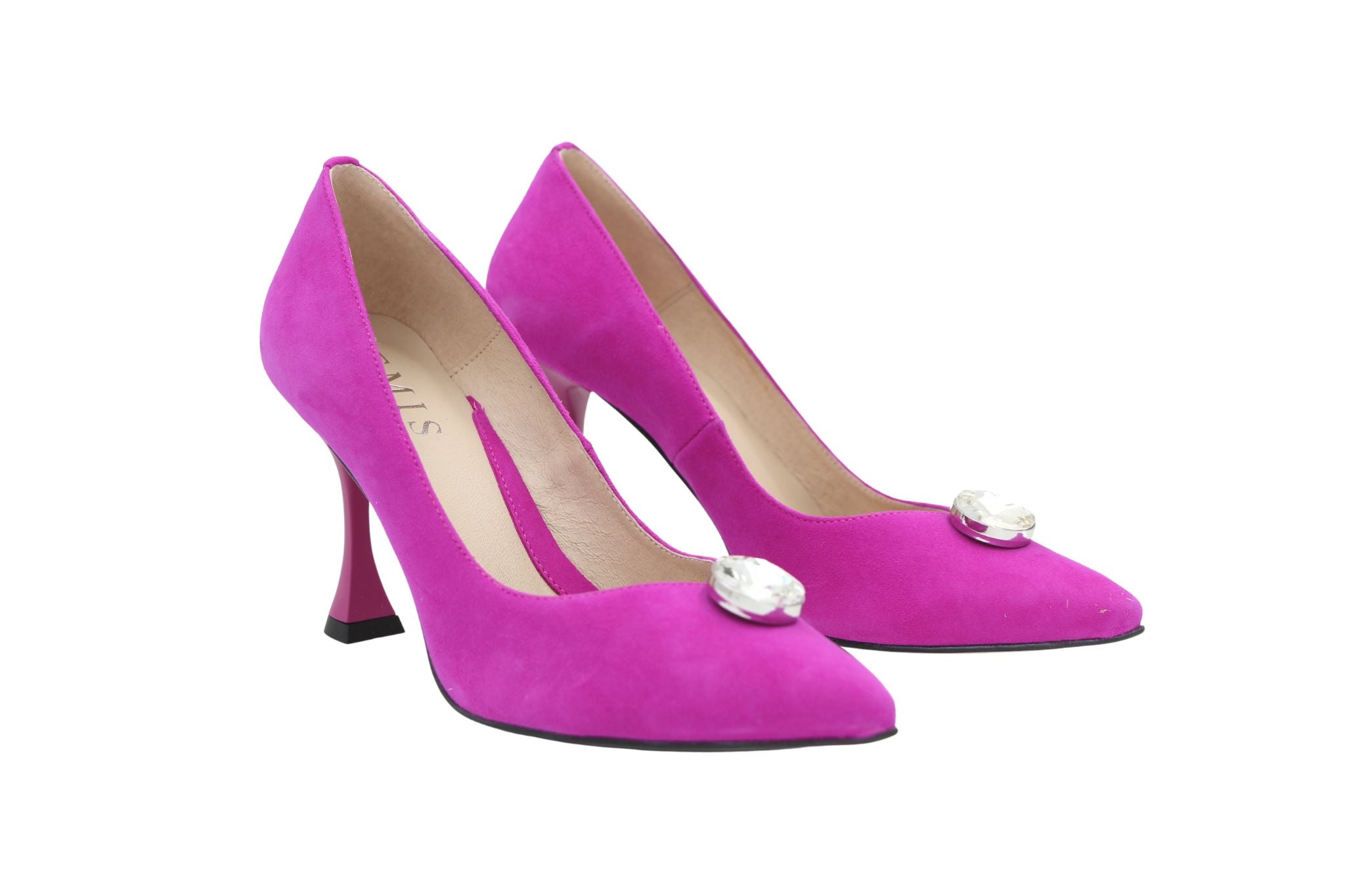 FABUCCI Women's Magenta Pink Suede High Heel Shoes - Elegant Pointed Toe Pumps for Party, Wedding & Office Wear