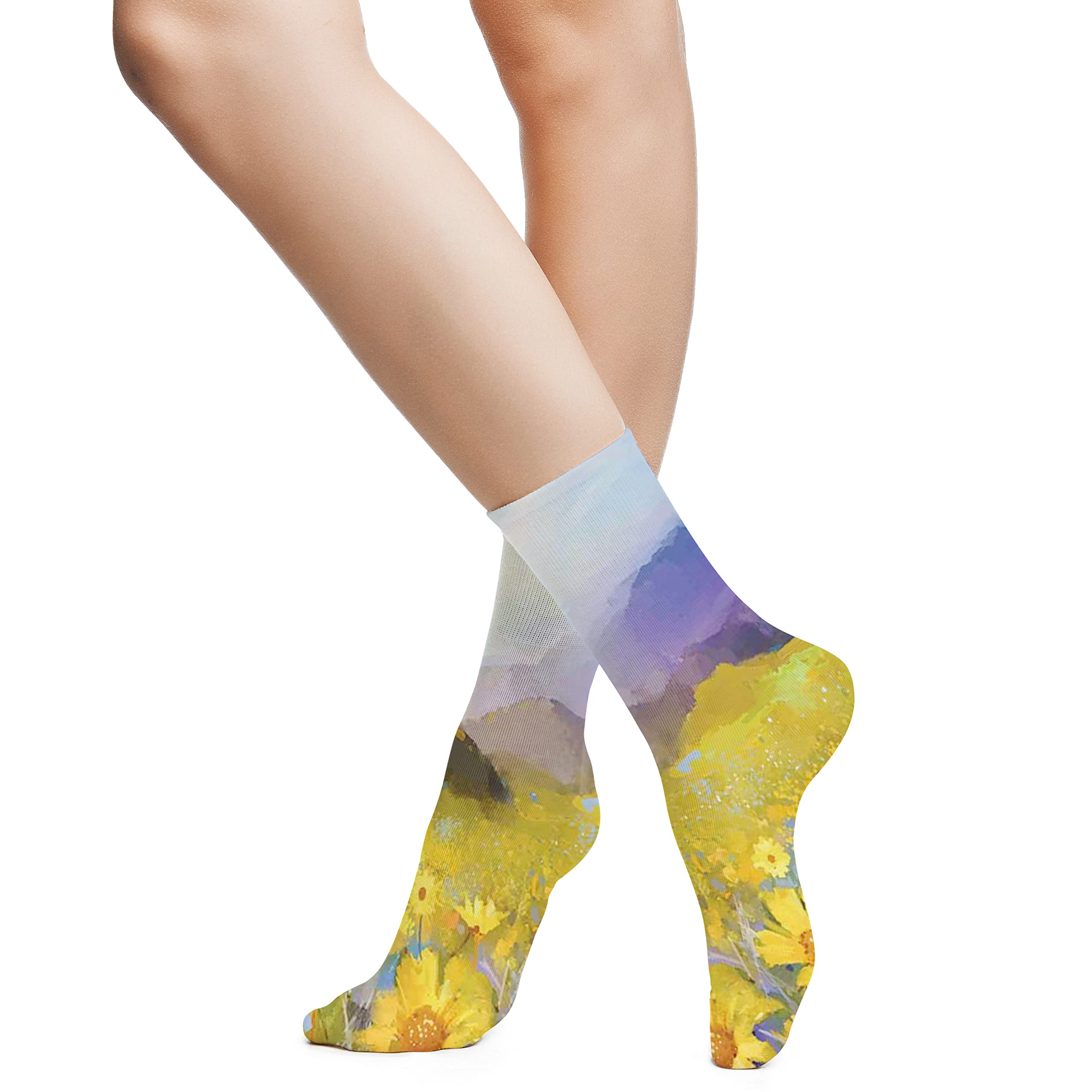 Women's Fashion Winter Crew Socks - Soft Warm Casual Socks for Women, Multicolor Knit Socks with Non-Slip Sole | Perfect for Cold Weather, Outdoor Activities, Home Wear & Gift Giving