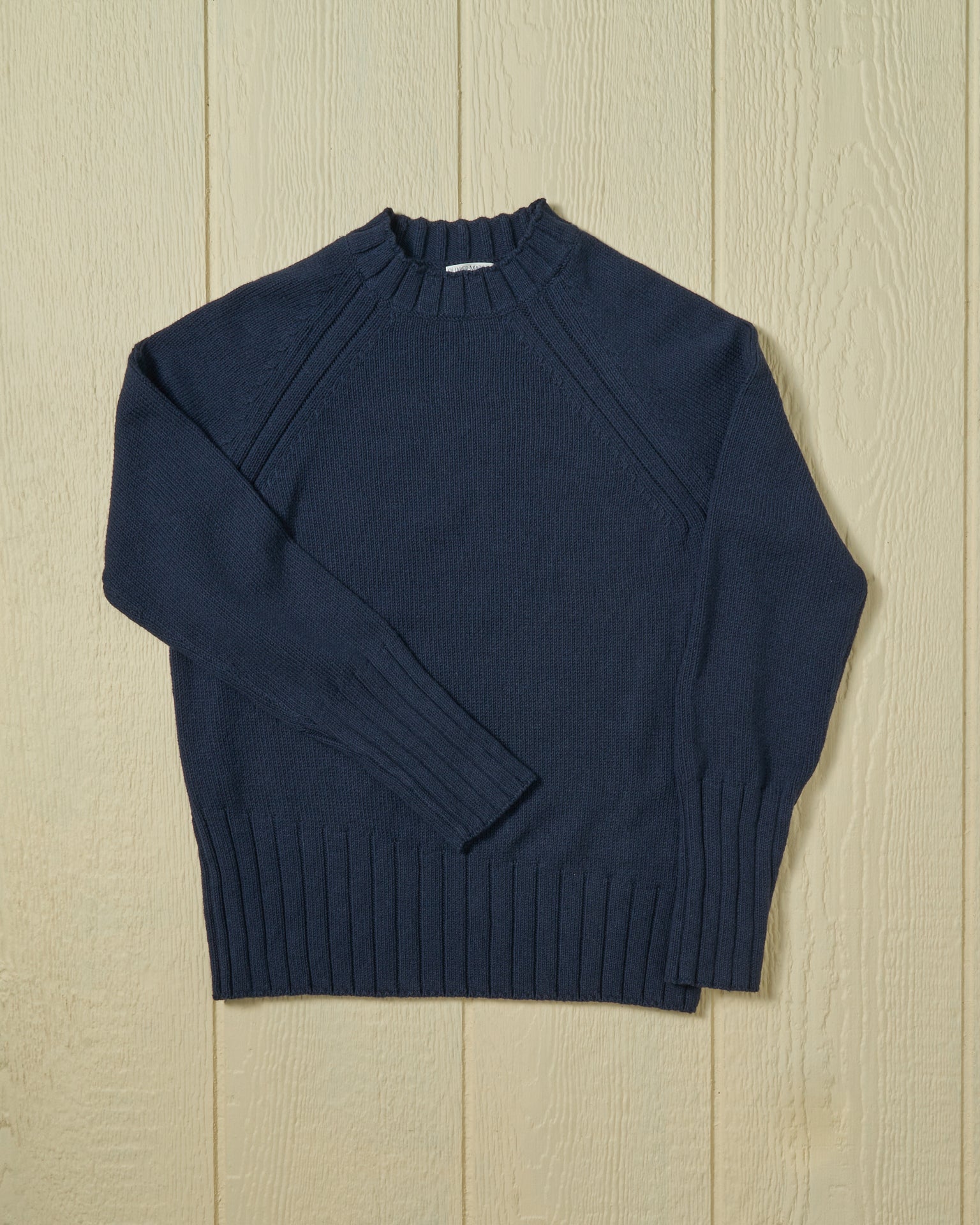 Women's Quaker Crewneck Sweater - Soft Cotton Knit Pullover Sweater in Navy Blue | Casual Winter Wear, Office Outfit & Cozy Lounge Sweater