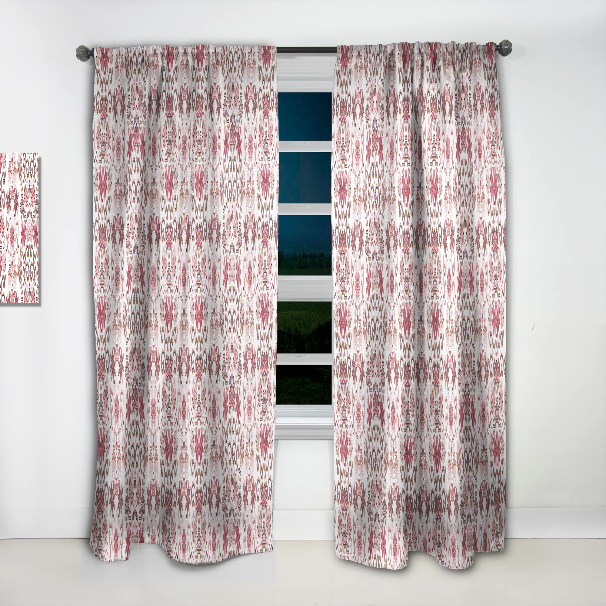 DesignQ Thermal Insulated Curtains - Ornamental Retro Pattern Single Panel (52x120 Inches) for Bedroom & Living Room - Blackout Drapes for Home Decor & Energy Efficiency