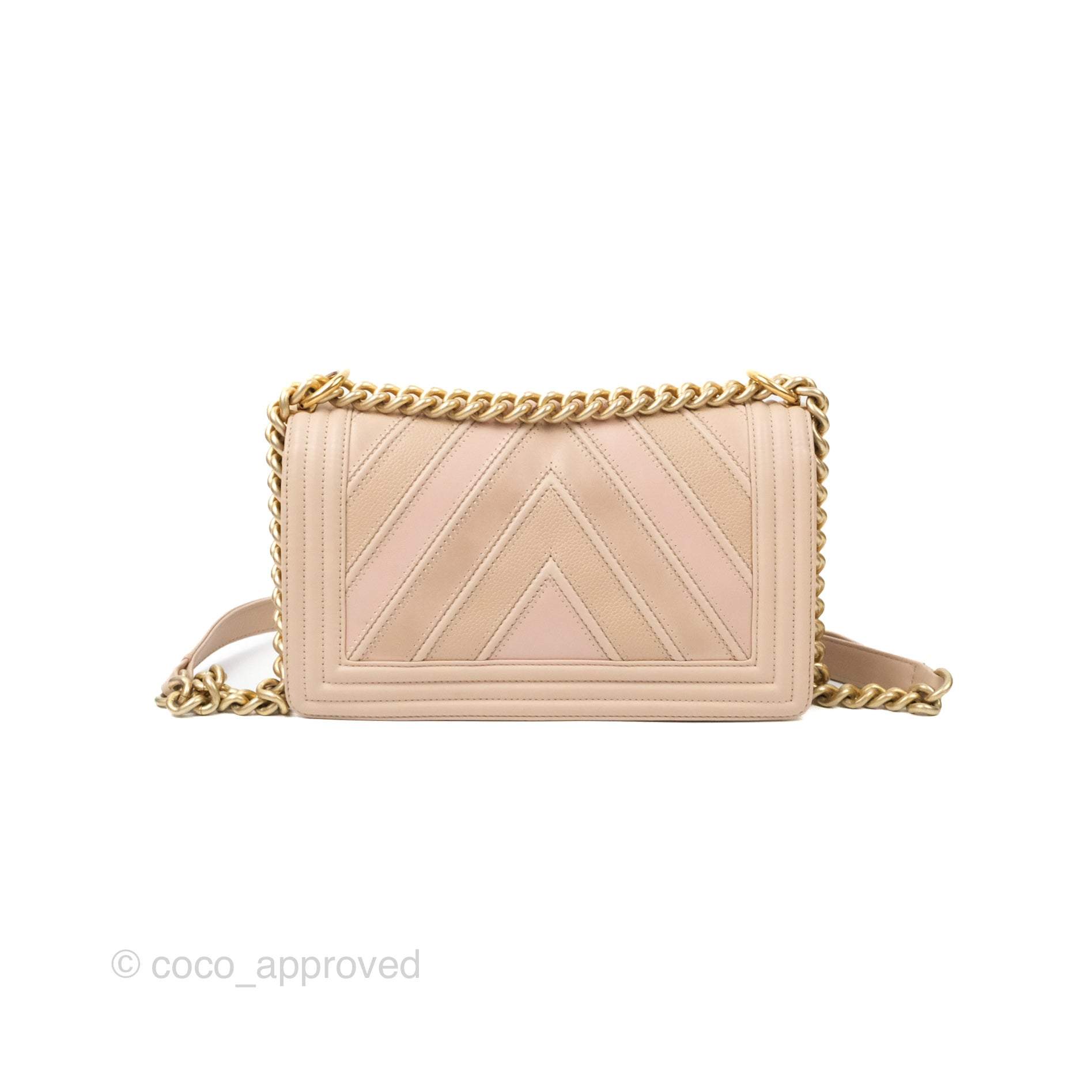 Chanel Chevron Medium Boy Bag in Beige Pink Suede Calfskin with Aged Gold Hardware - Luxury Designer Handbag for Women, Perfect for Parties & Date Nights