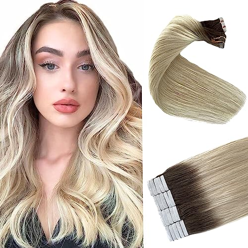 #9T60Ash Brown Highlights Platinum Blonde