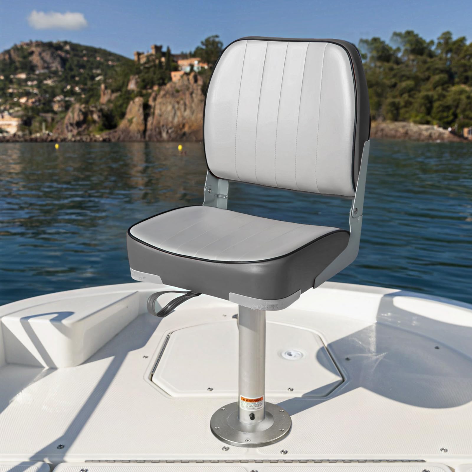 Leader Accessories Low Back Folding Boat Seats (2-Pack) - Comfortable & Durable Marine Chairs for Fishing, Boating, and Outdoor Adventures