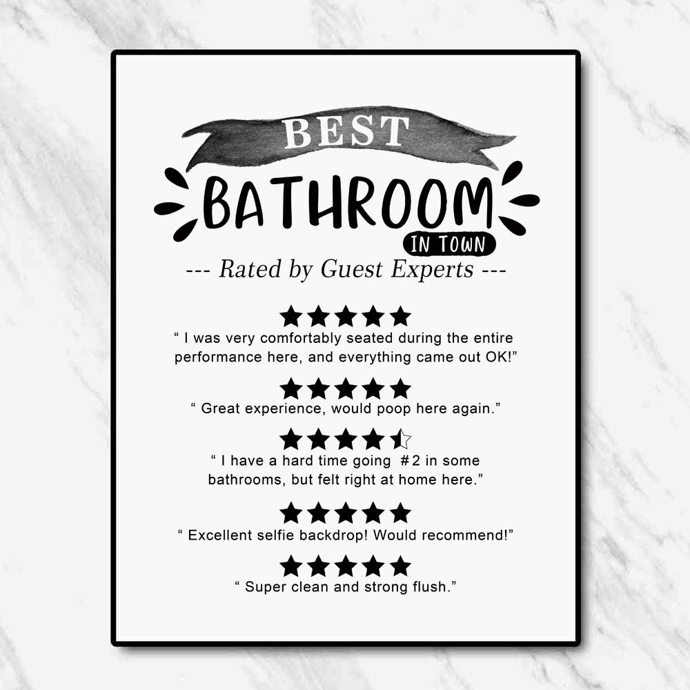 Funny Bathroom Wall Decor - 8x10 Inch Quote for Home & Office