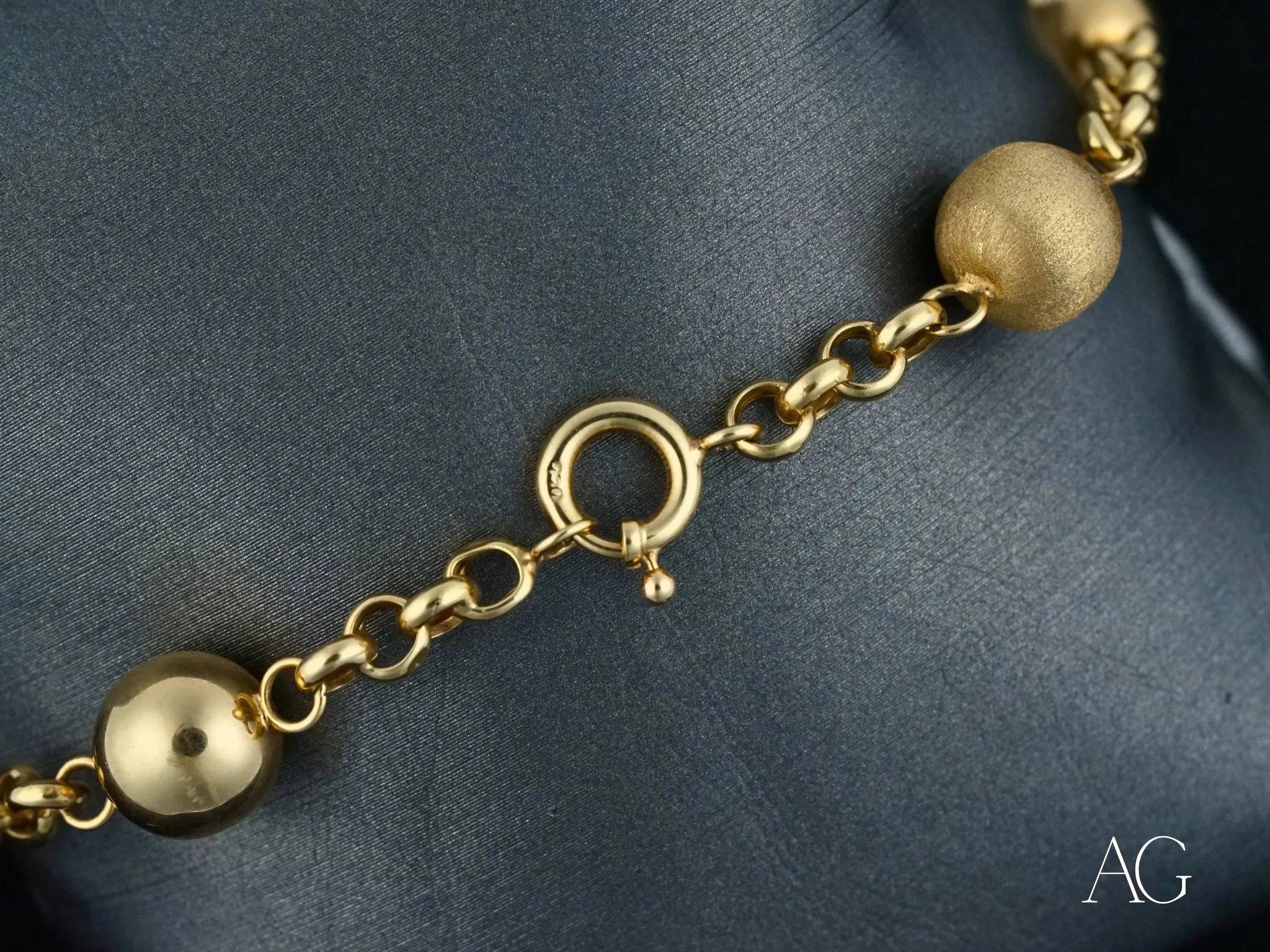 18K Solid Gold Women's Bracelet with Spring Ring Clasp - Elegant Jewelry Gift for Her, Perfect for Anniversaries, Weddings & Special Occasions