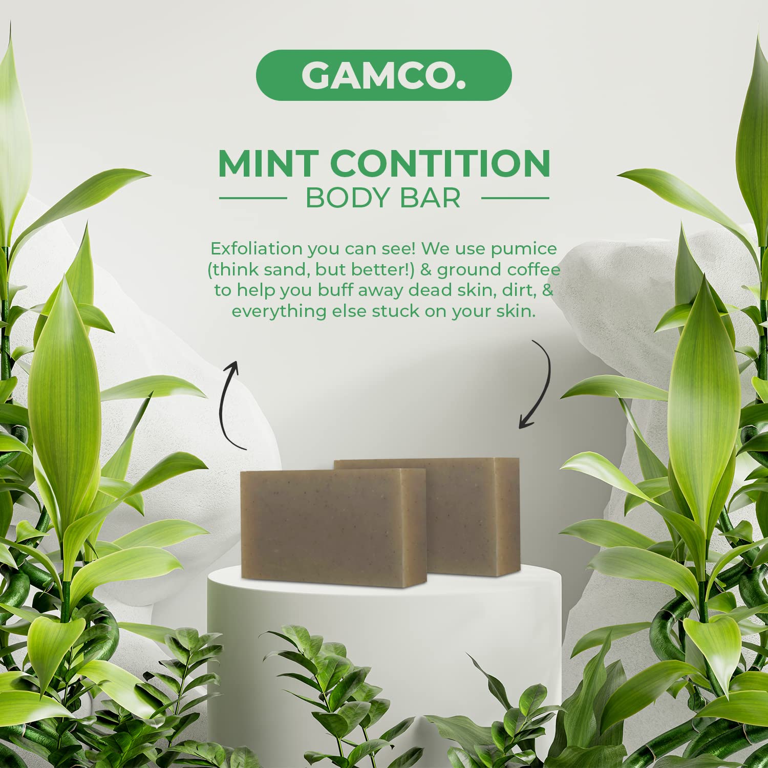 **Men's Full Bath Bundle - Shampoo Bar, Conditioner Bar & Body Bar Set with Natural Oils - Plastic-Free, Sustainable, Vegan & Organic Deep Clean (Mint Scent, 3-Pack) - Perfect for Travel & Eco-Friendly Grooming**