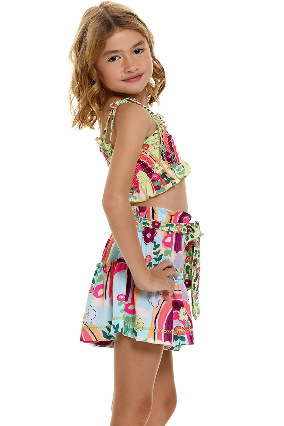 Gisele Girls' Crop Top - Cute & Comfortable Summer T-Shirt for Kids | Perfect for Playdates, Beach Outfits & Casual Wear