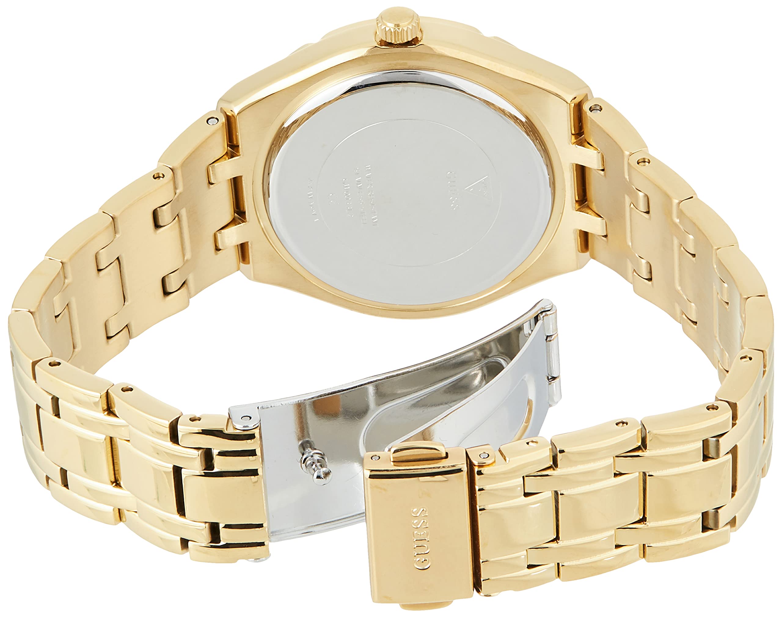 GUESS Women's Blue & Rose Gold-Tone Crystal Accent Silicone Watch - Fashionable Accessory for Everyday Wear, Office & Special Occasions