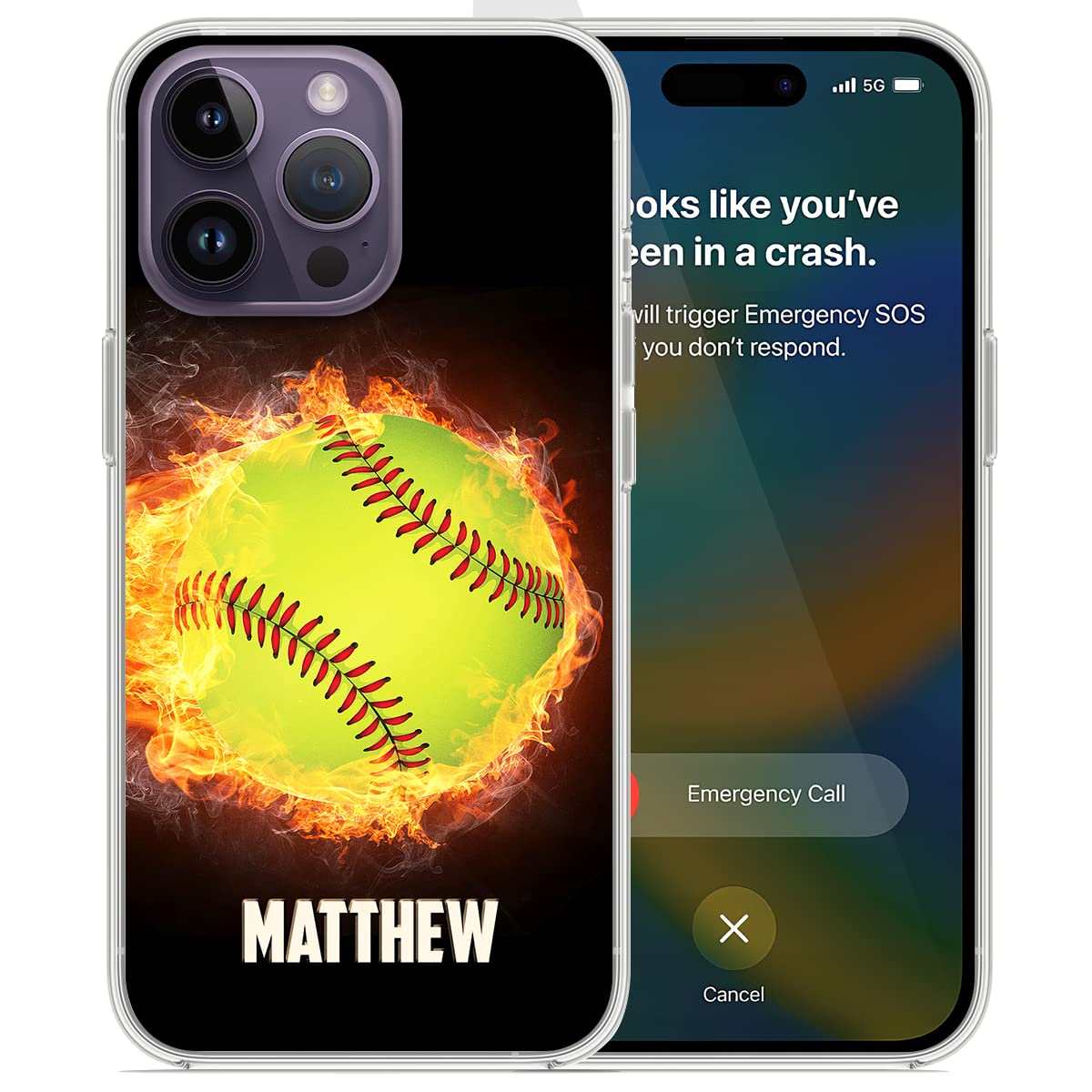 Custom Personalized Softball Phone Case - Sport Design with Name Engraving - Compatible with iPhone 16/15/14/13/12/11/XR/X/XS/8/7/Plus/Mini/Pro/Max - Perfect Gift for Baseball Players, Coaches & Fans - Great for Games, Practice & Daily Use