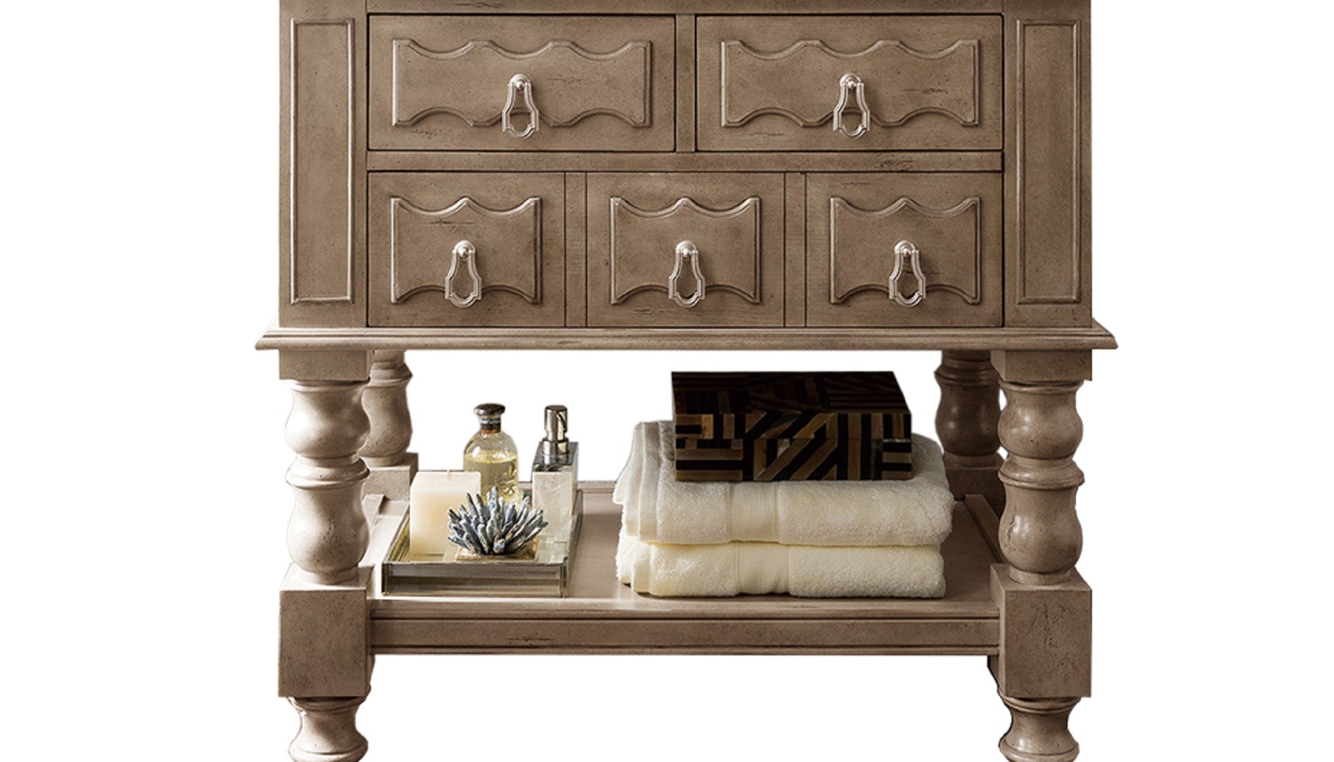 Castilian 36 Inch Single Bathroom Vanity in Empire Gray - Modern Space-Saving Vanity for Small Bathrooms & Powder Rooms