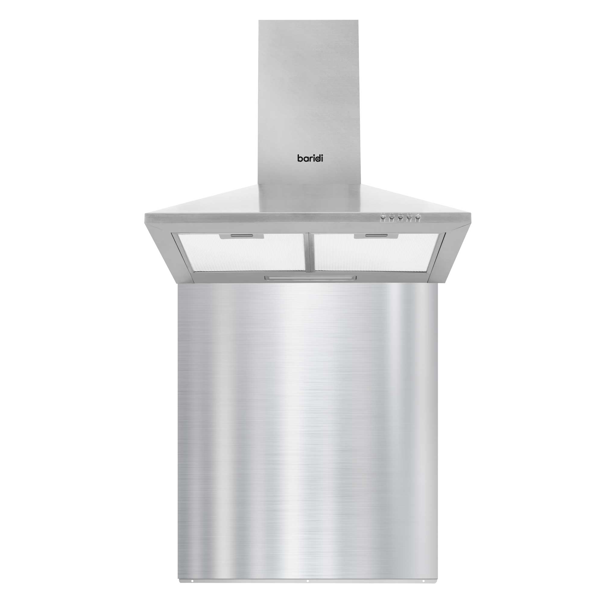 Baridi 60cm Stainless Steel Chimney Style Cooker Hood with Carbon Filters & Splashback - DH207 | Powerful Kitchen Ventilation for Smoke & Odor Removal | Perfect for Modern Home Cooking & Open-Plan Kitchens