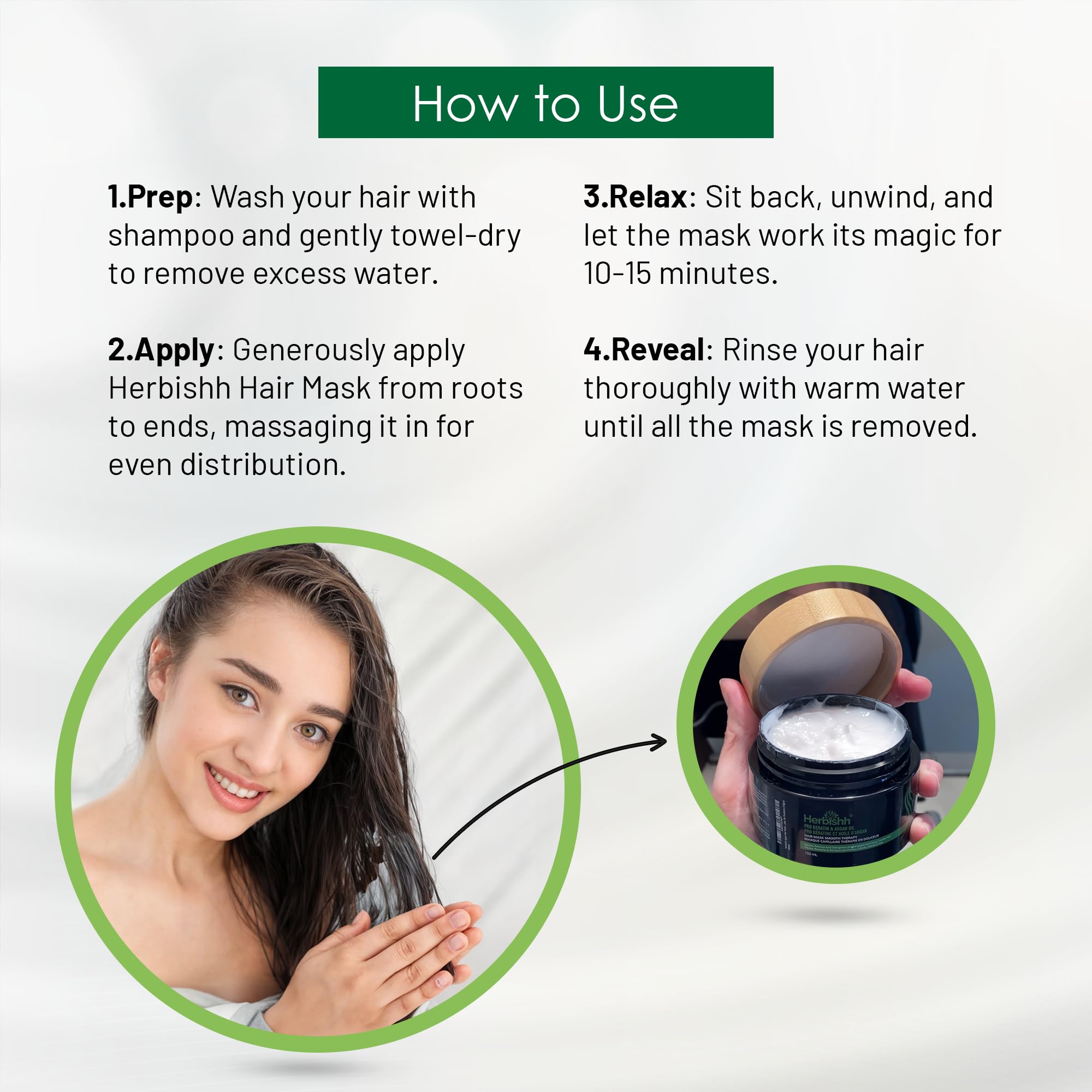 Herbishh Argan Hair Mask - Deep Conditioning Treatment for Dry, Damaged & Curly Hair | Hydrating Hair Care Set with Shampoo & Conditioner | Salon-Quality Results for Smooth, Shiny & Healthy Hair | Perfect for Daily Use & Hair Repair