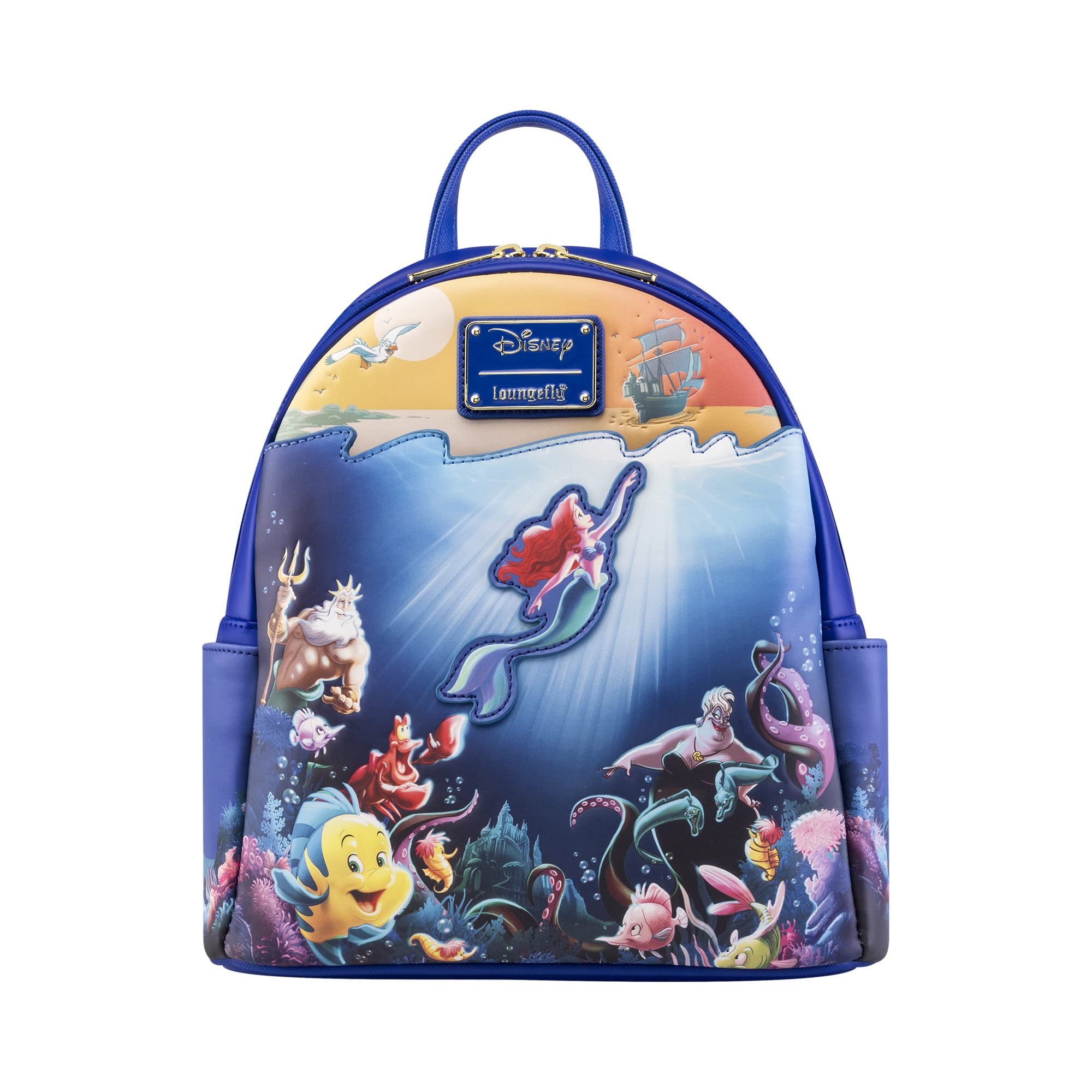 **Loungefly Disney Little Mermaid Backpack - Cute Collectible Disney Princess Bag for Women, Men, Girls & Boys - Official Merchandise & Perfect Gift for Movie Fans - Ideal for Cosplay, Travel & School**