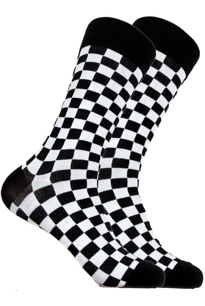 Men's Checkered Cotton Socks - Fashionable Designer Socks for Casual & Business Wear - Perfect for Office, Travel & Everyday Comfort