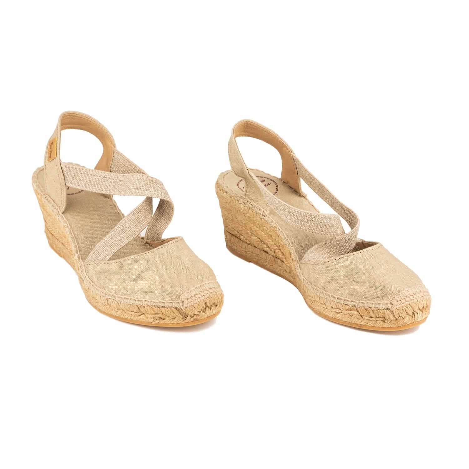 Women's Basic Linen Wedge Espadrille Shoes - Saba L | Comfortable Summer Casual Sandals for Beach, Vacation & Everyday Wear
