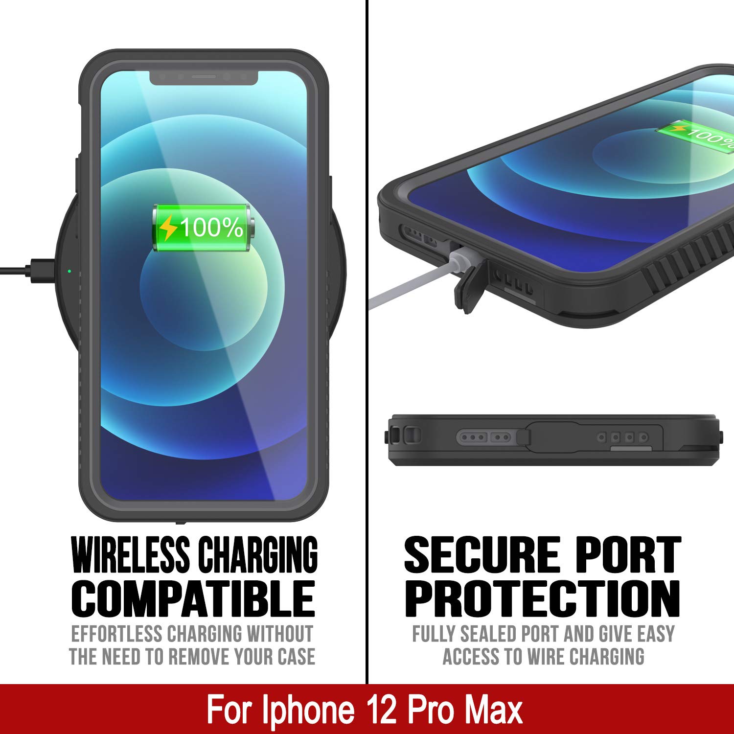 Punkcase for iPhone 12 Pro Max Waterproof Case - IP68 Certified Shockproof Snowproof Slim Fit Armor Cover with Built-in Screen Protector | Perfect for Outdoor Adventures, Hiking, Swimming & Extreme Sports (Green, 6.7 Inch)
