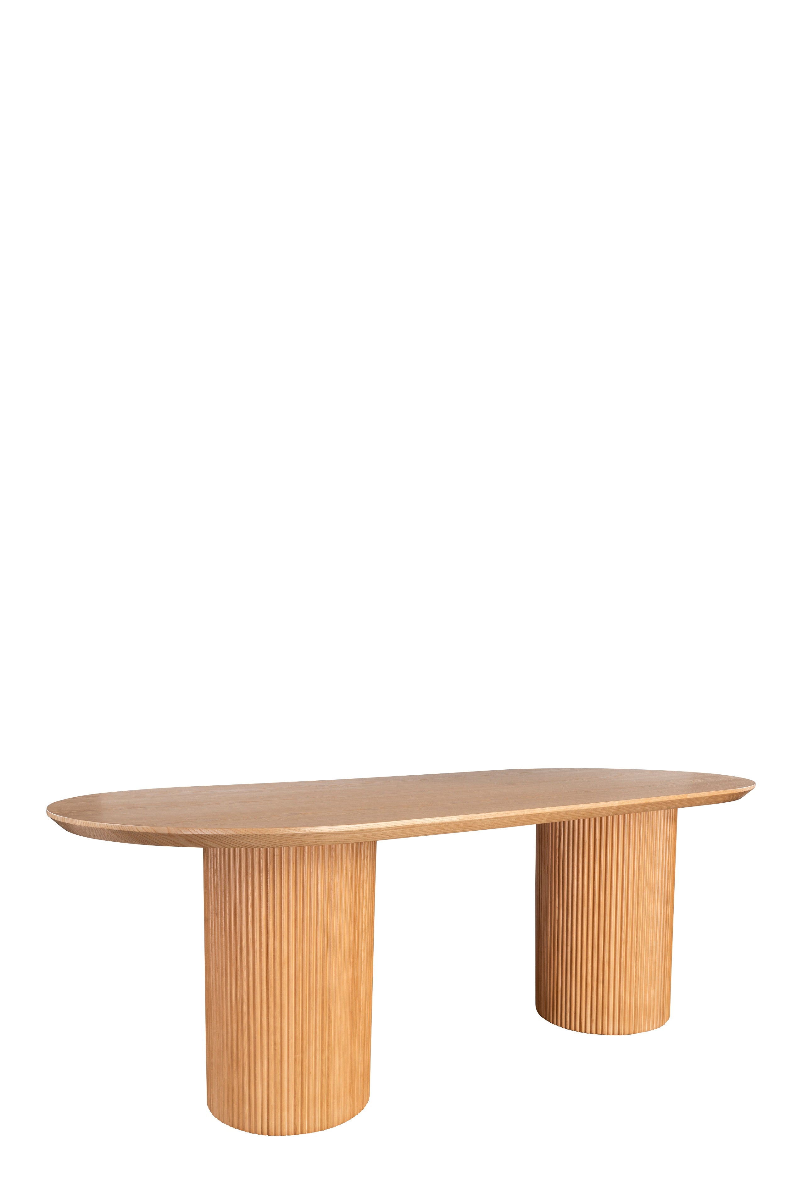 Balmain White Fluted Oval Dining Table Set - Elegant Modern Kitchen & Dining Room Furniture for Home Decor