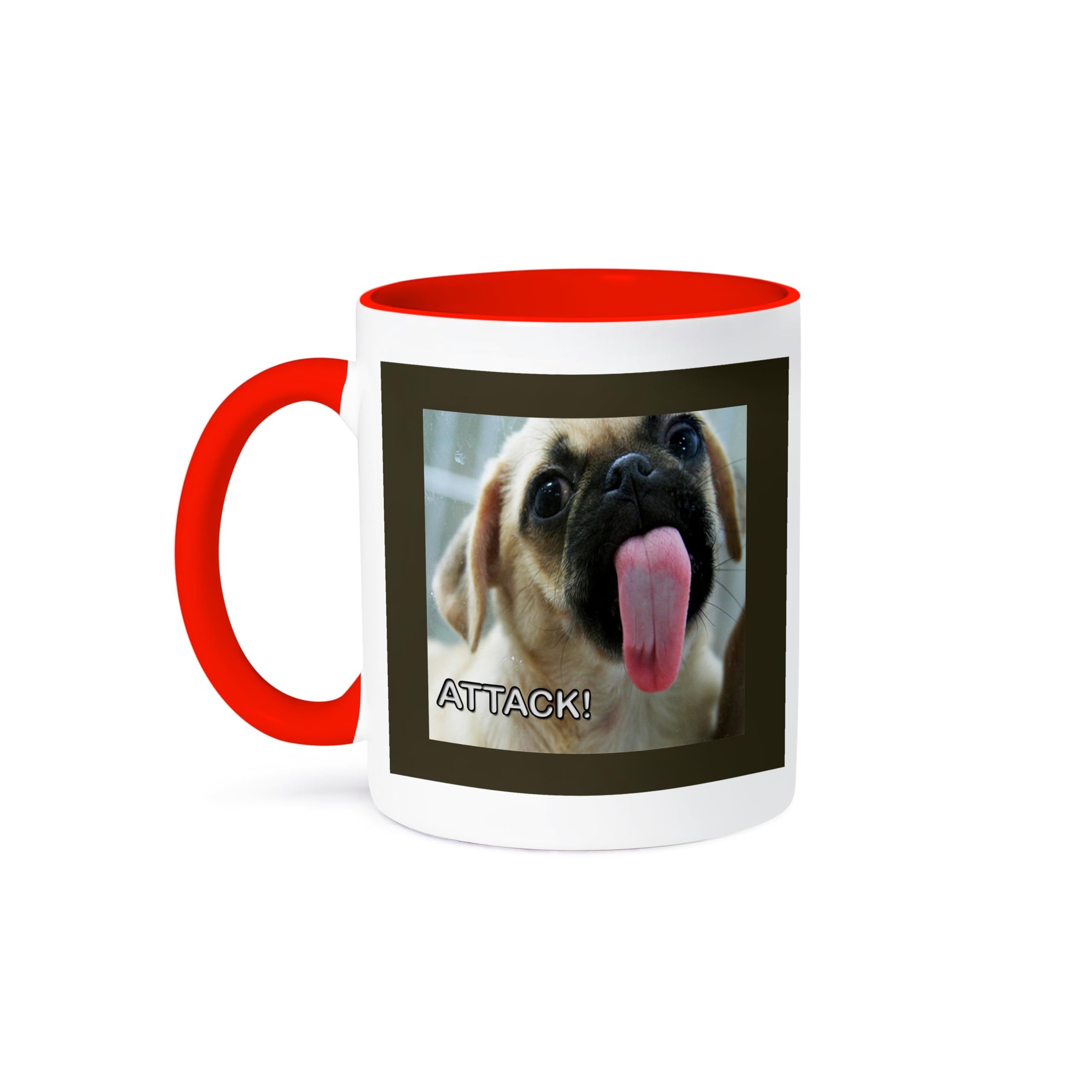 3D Rose 11oz Two-Tone Red and White Ceramic Coffee Mug - Perfect for Home, Office, or Gift Giving