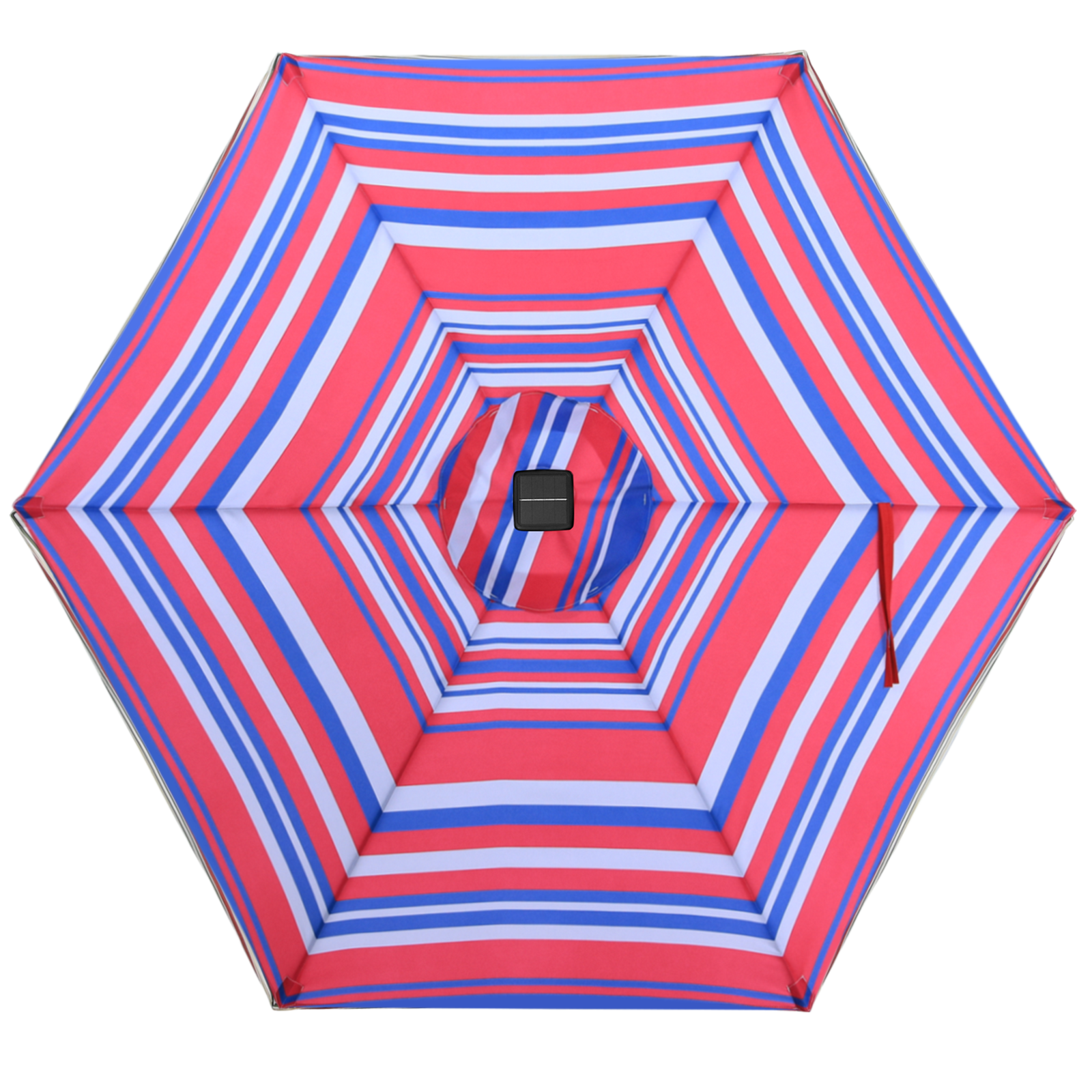 ABCCANOPY 7.5FT Outdoor Solar Patio Umbrella with 32 LED Lights - 6 Ribs for Backyard, Poolside, and Garden Shade