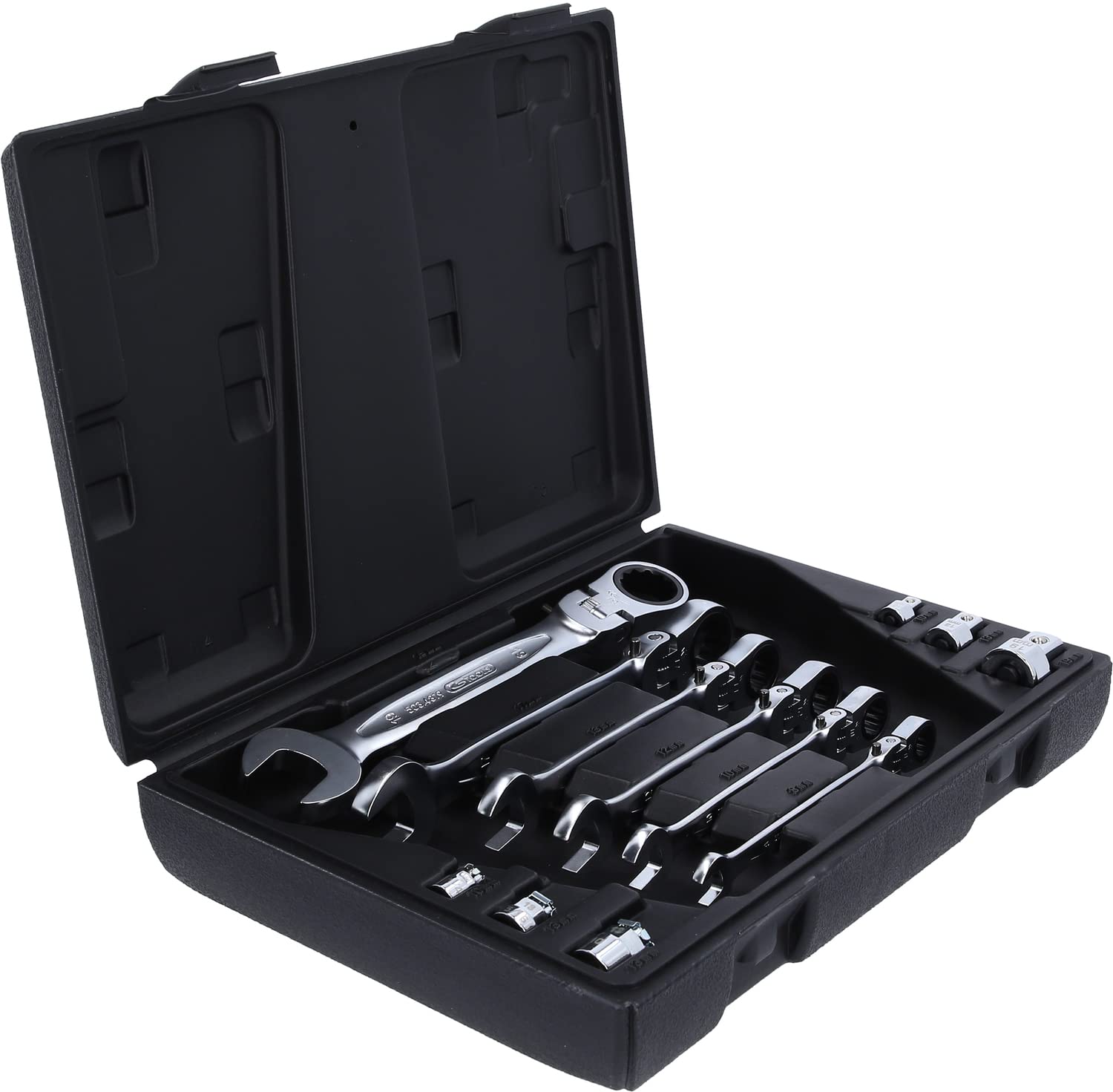 KS Tools 503.4867 GEARplus 12-Piece Ratcheting Combination Spanner Set - One Size, Clear Finish - Perfect for Automotive Repair, DIY Projects & Mechanical Maintenance