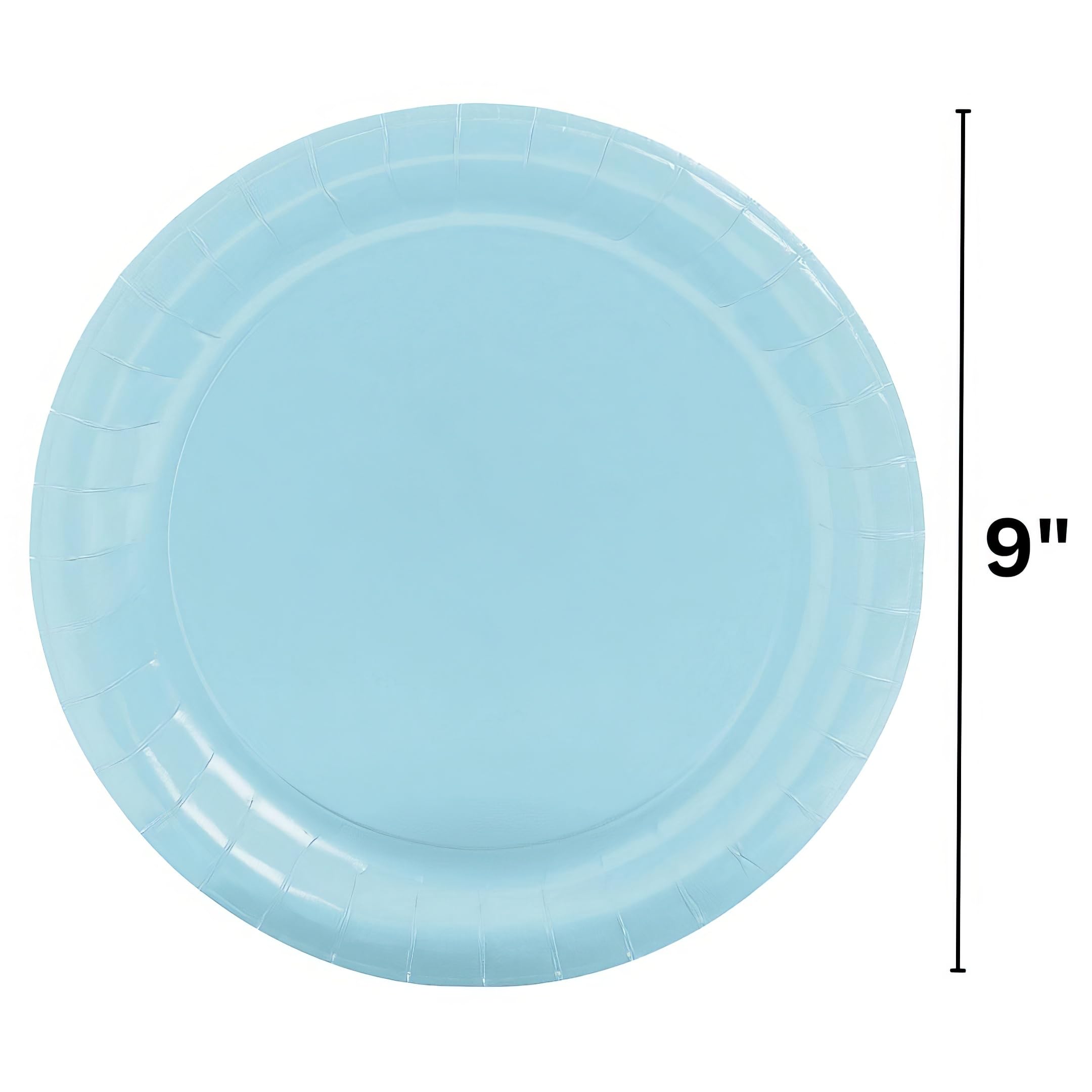 Fun Express Light Blue Disposable Paper Plates - 24 Pack for Dinner, Dessert, Birthday Party, Wedding, Disco Pink Girl Party - Eco-Friendly Tableware for Events & Celebrations - Perfect for Indoor & Outdoor Gatherings