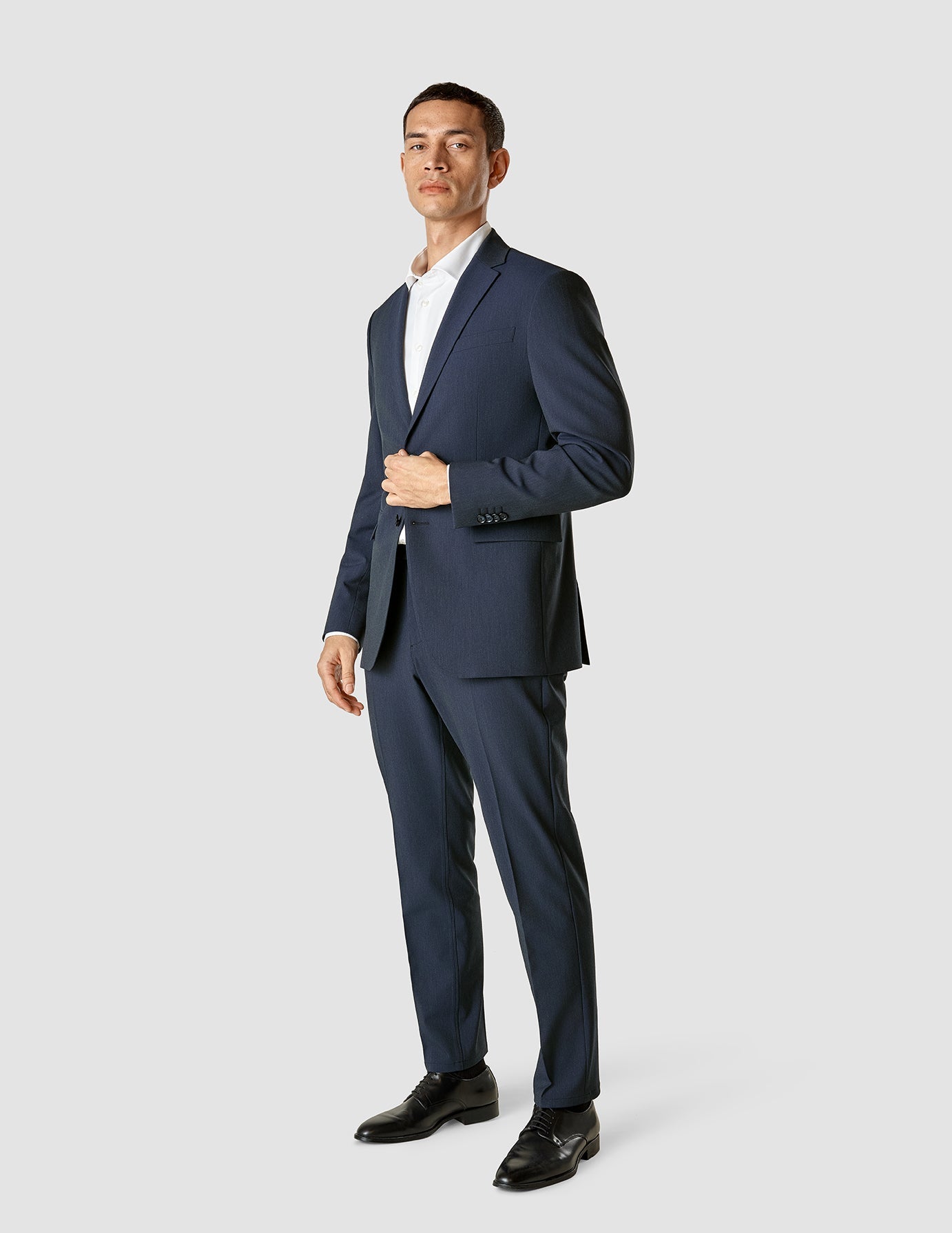 Premium Navy Melange Blazer for Men - Classic Fit Essential Wardrobe Staple - Perfect for Business, Office & Formal Occasions
