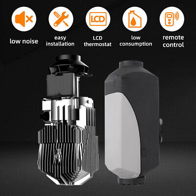 12V 5KW Diesel Air Heater with LCD Thermostat & Remote Control - Portable Heating for Caravan, Motorhome, RV, Boat, and Winter Camping