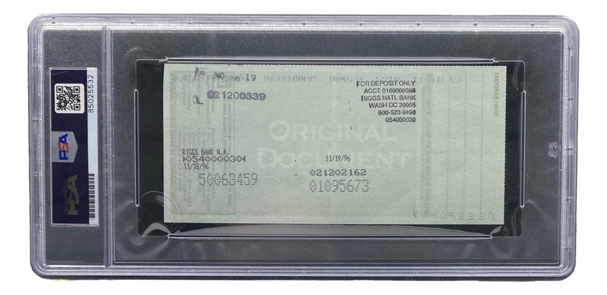 Authentic Bobby Thomson New York Giants Signed Bank Check with PSA/DNA Certification 85025532 - Perfect for Sports Memorabilia Collectors and Baseball Fans