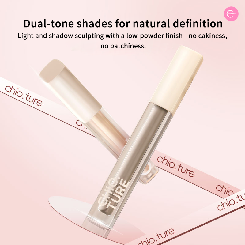 CHIOTURE Liquid Contour & Highlight Duo Stick - Creamy Blendable Makeup for Face Contouring and Highlighting - Perfect for Everyday Glam and Special Occasions