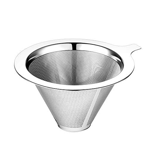 ANNMEXX Upgraded Stainless Steel Pour Over Coffee Filter Dripper - Reusable & Paperless, 1-2 Cup Capacity, Easy to Clean, Preserves Natural Coffee Flavor | Perfect for Home, Office & Camping Brewing