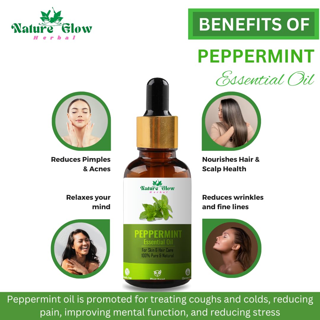 Pure Natural Peppermint Essential Oil - 100% Undiluted Therapeutic Grade for Aromatherapy, Skin Care, Hair Treatment & Diffuser Use - 15ml Bottle (Pack of 1) - Perfect for Relaxation, Stress Relief & Home Spa