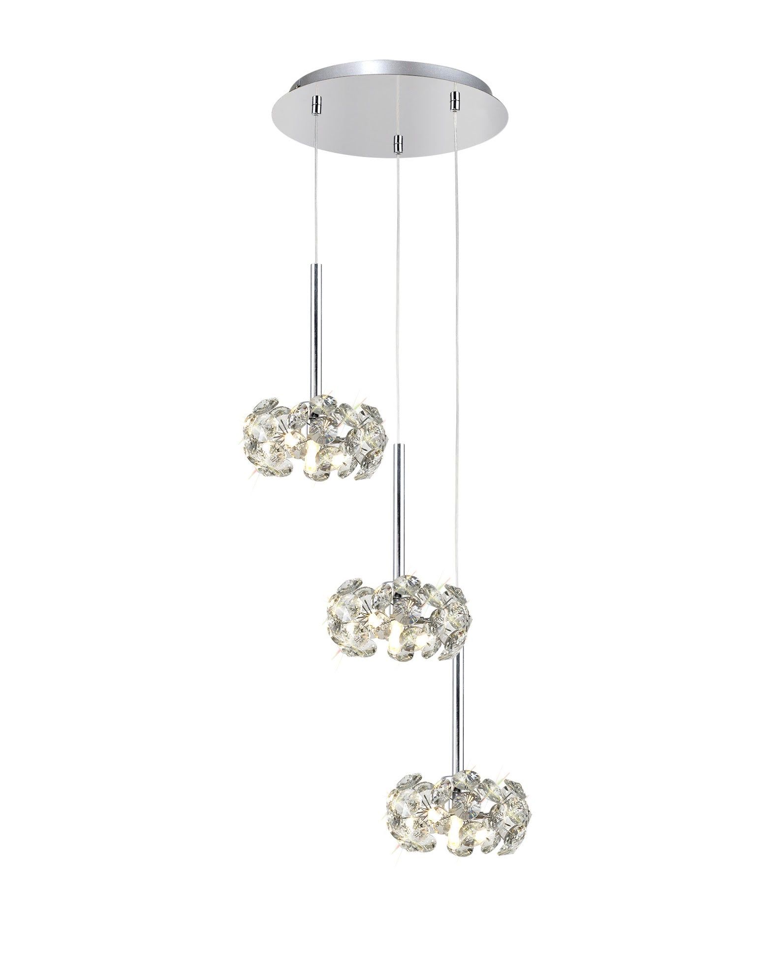 Bellagio 3/6/13Lt G9 Linear Pendant Light Fixture - Polished Chrome Finish with Crystal Shade for Modern Dining Room, Kitchen Island & Living Room Lighting