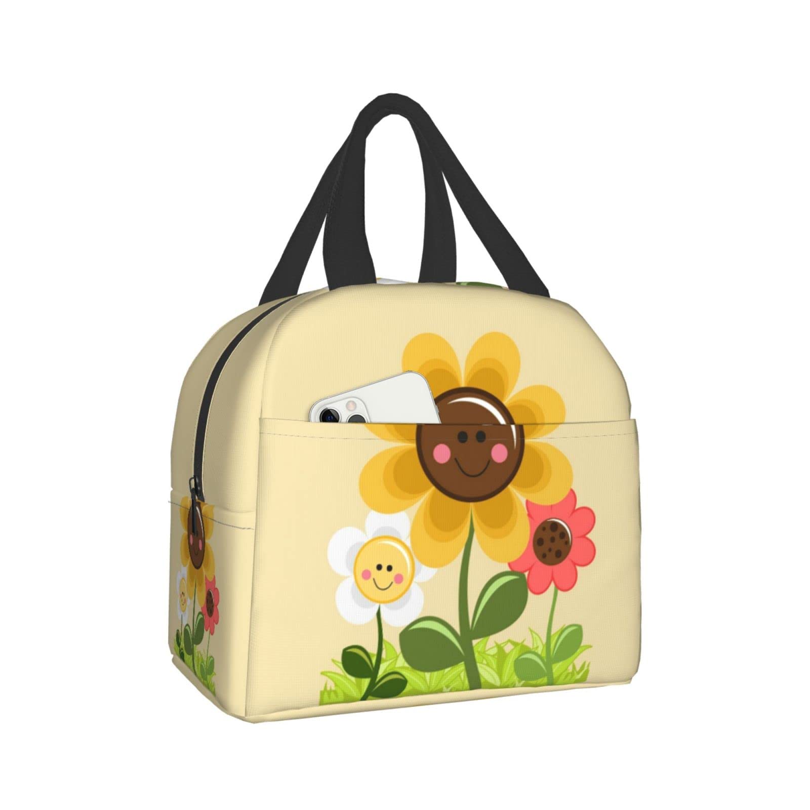 Reusable Sunflower Insulated Lunch Bag Cooler Tote - Eco-Friendly Thermal Lunch Box for Men, Women, Kids - Perfect for Work, School, Picnics & Outdoor Activities | Leakproof Food Container for Office, Camping & Daily Commute