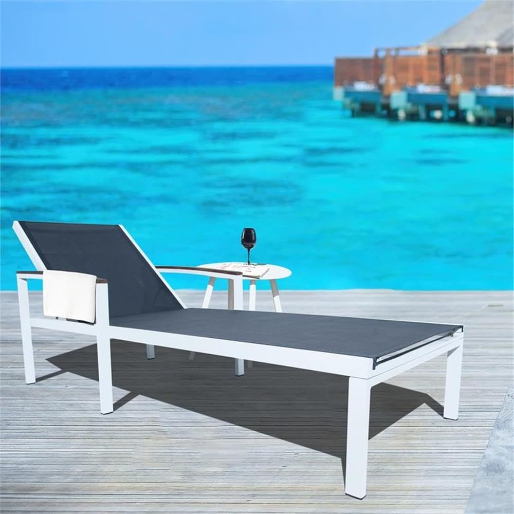 Braylee Reclining Chaise Lounge - Modern Black Accent Chair for Living Room, Bedroom & Patio - Comfortable Reading Napping Chair with Adjustable Backrest - Perfect for Relaxation, Home Decor & Small Spaces