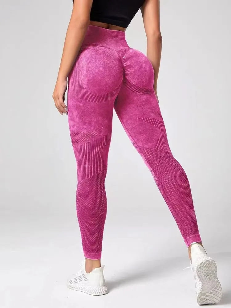 Women's Seamless High Waist Yoga Pants - Bubble Butt Push Up Scrunch Leggings for Gym & Fitness - Comfortable Workout Tights for Running, Yoga & Lounge Wear