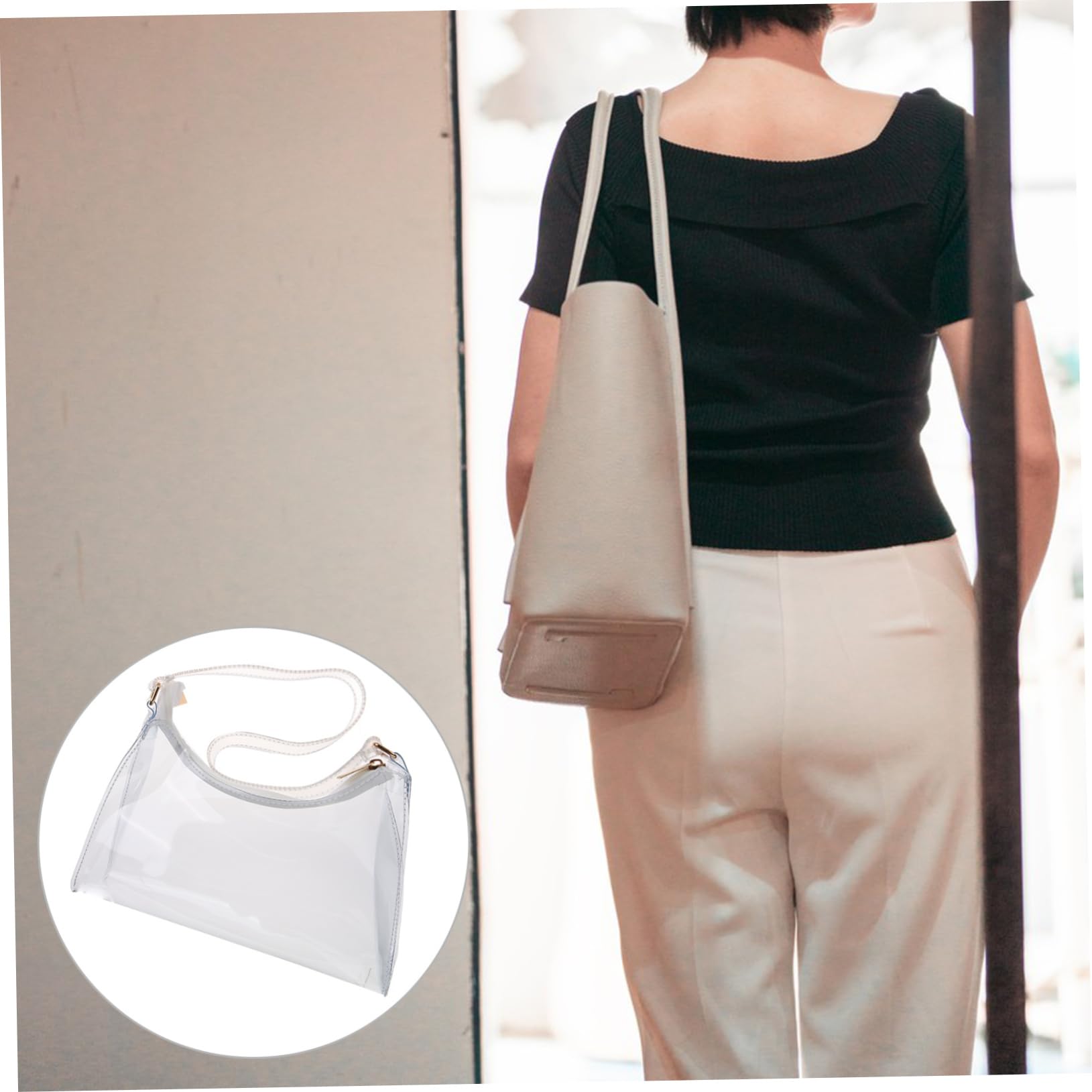 BESPORTBLE Clear Transparent Shoulder Bag for Women - PVC Stadium Approved Concert Purse & Wallet - Perfect for Concerts, Festivals, Travel and Security Checkpoints