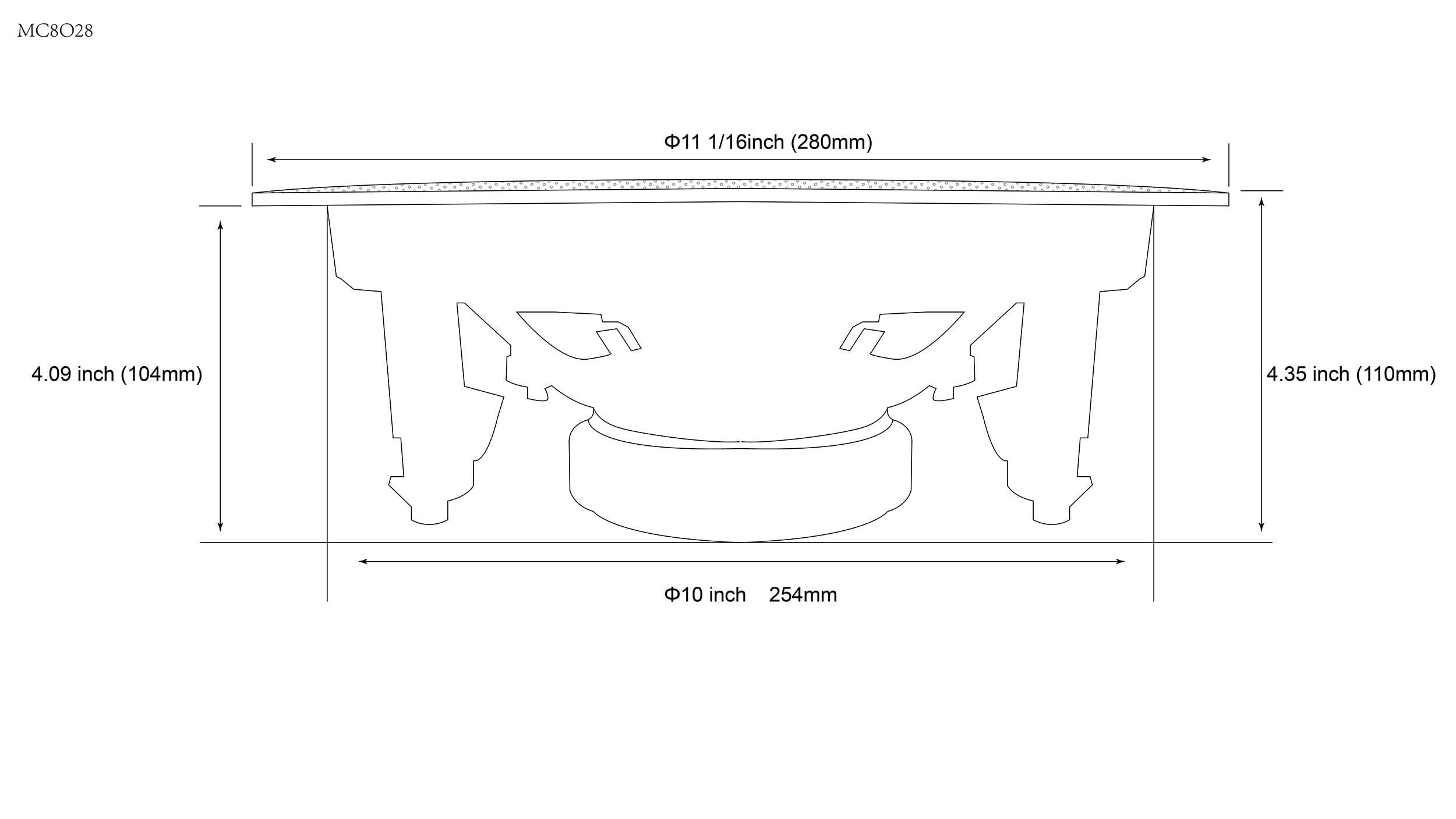 TIC MC7V26 6.5 Inch In-Ceiling Speakers with Magnetic Grill - 8 Ohm 70V Switchable Water-Resistant Stereo Sound - Perfect for Home Theater, Background Music & Commercial Audio Systems