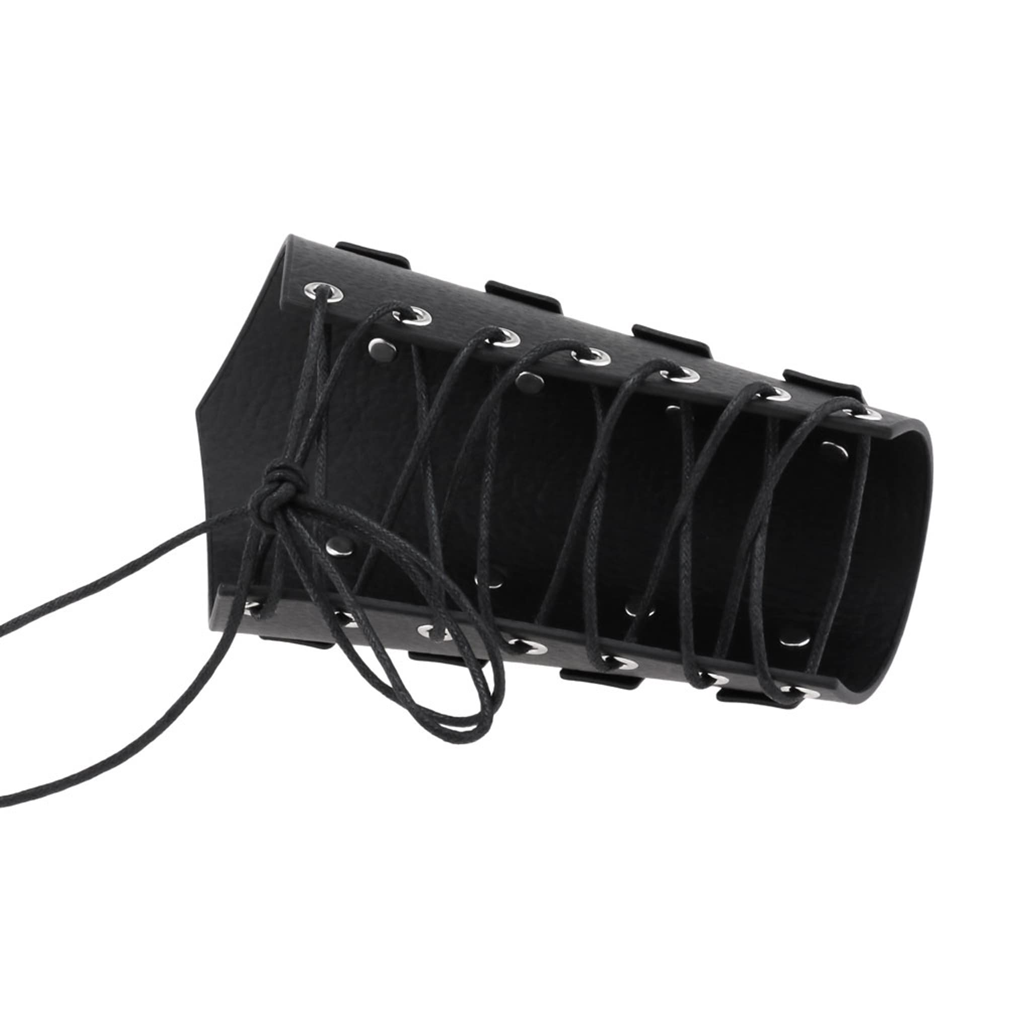 Unisex Punk Gothic Leather Gauntlet Wristband - Wide Wrap Bracer Arm Armor Cuff for Men & Women | Perfect for Cosplay, Halloween, Music Festivals and Gothic Fashion