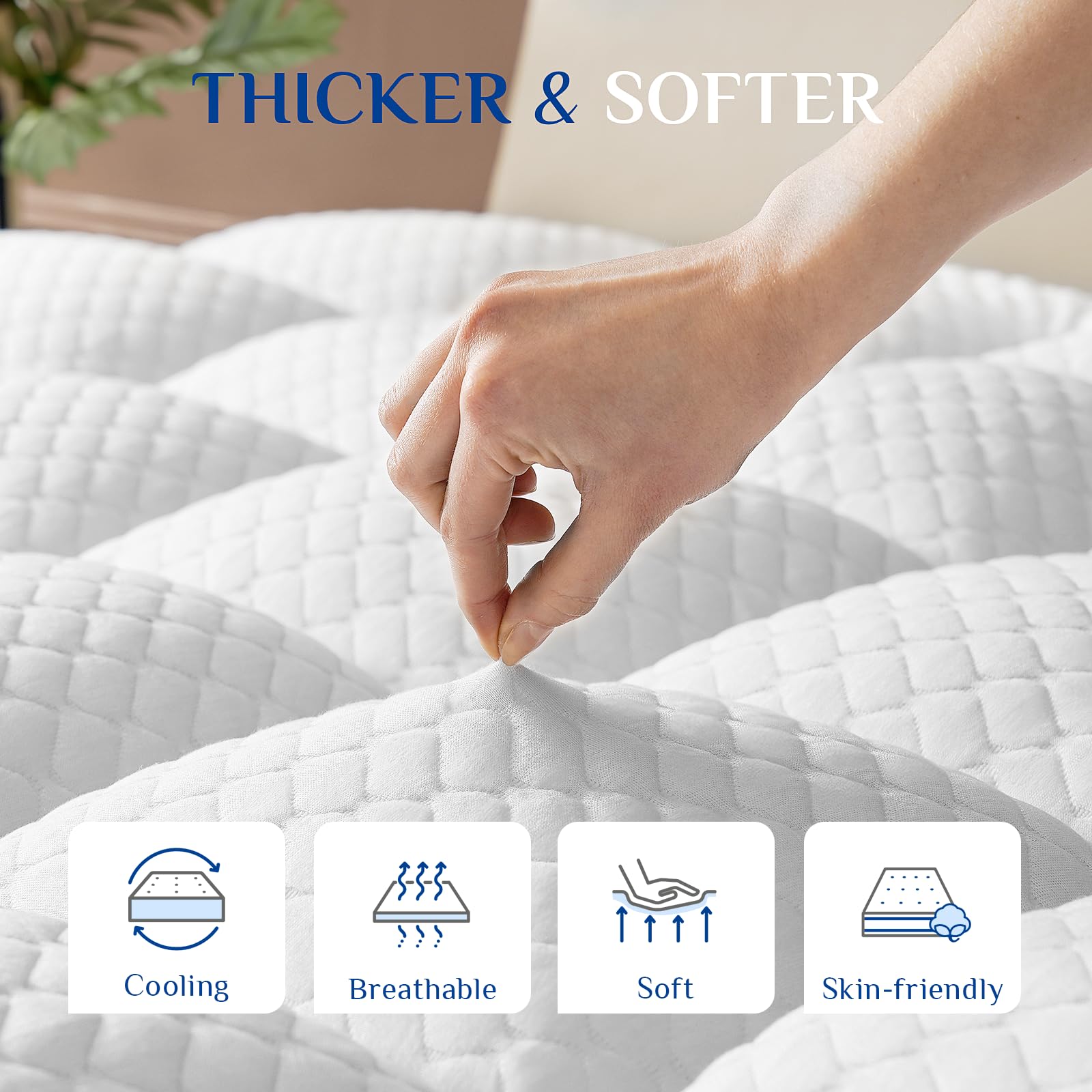 3 Inch Dual Layer Memory Foam Mattress Topper Twin XL Size - 2 Inch Cooling Gel & 1 Inch Pillow Top - Fits 8-21 Inch Deep Pocket Mattresses - Pressure Relief for Back, Side & Stomach Sleepers - Perfect for Dorm Rooms, Guest Beds & Home Comfort