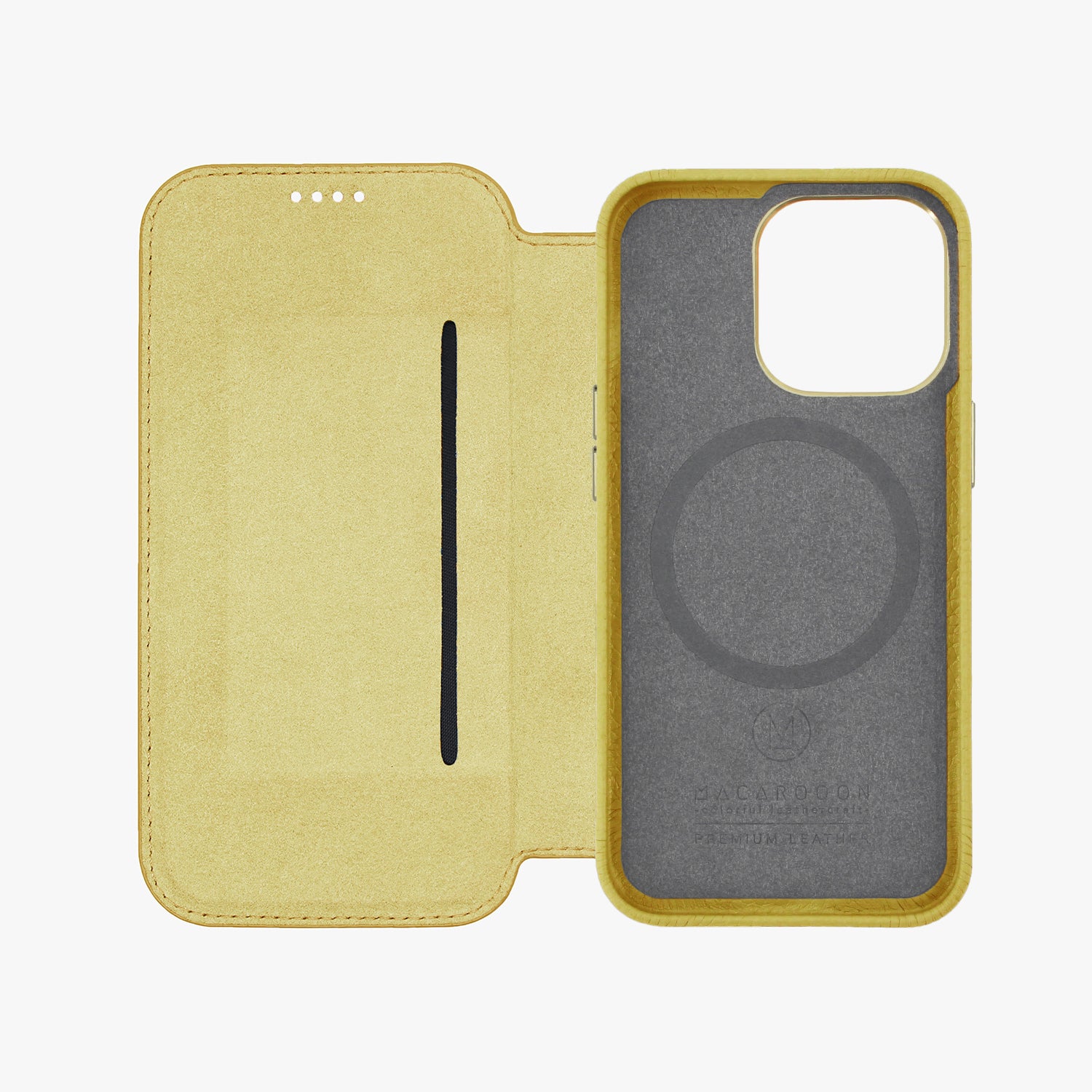 Premium Genuine Leather iPhone 15 Pro Case with MagSafe - Slim Flip Cover Wallet Design for Protection & Style | Perfect for Work, Travel & Everyday Use