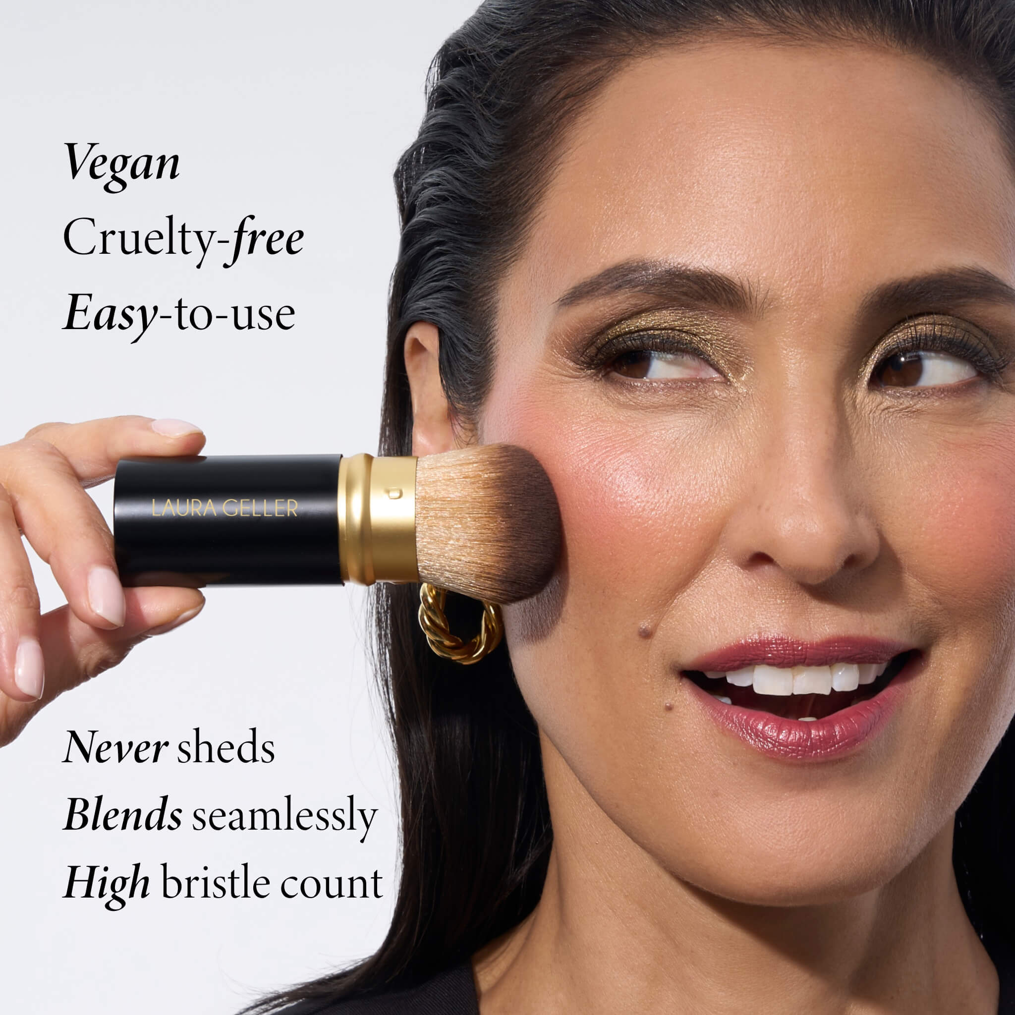 Professional Retractable Airbrush Kabuki Makeup Brush - Perfect for Foundation, Contouring & Blending - Ideal for Travel & On-the-Go Touchups