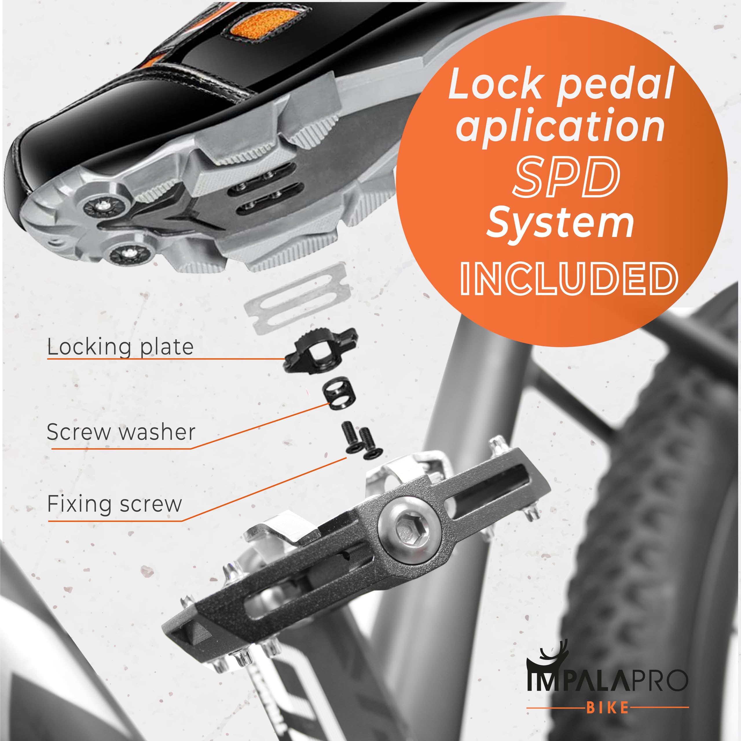 IMPALAPRO Dual Function Bike Pedals - Flat & SPD MTB Pedals Compatible with Shimano SPD Cleats - 9/16