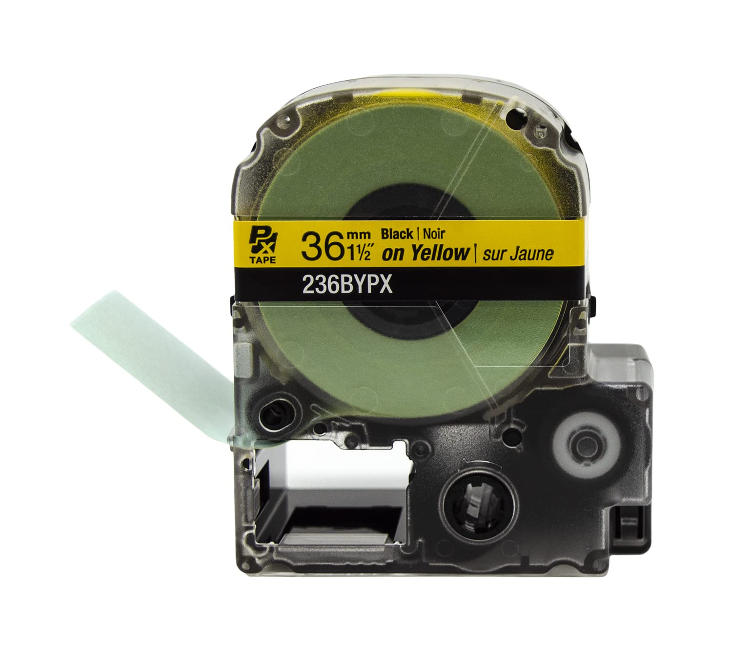 Epson LABELWORKS 236BYPX PET Polyester Tape Cartridge - Black on Yellow Label Maker Tape - 1.5 Inch (36mm) Wide, 30 Feet - Perfect for Office, Warehouse & Industrial Labeling