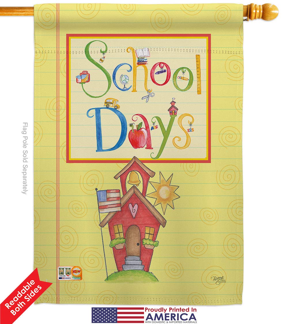 American Made Double-Sided House Flag - 28x40 Inch Eagle Design for School Days, Back to School Decor, Teacher & Student Gifts, Yard Banner - Perfect for Classroom Decorations, First Day of School Celebrations, and Patriotic Home Displays